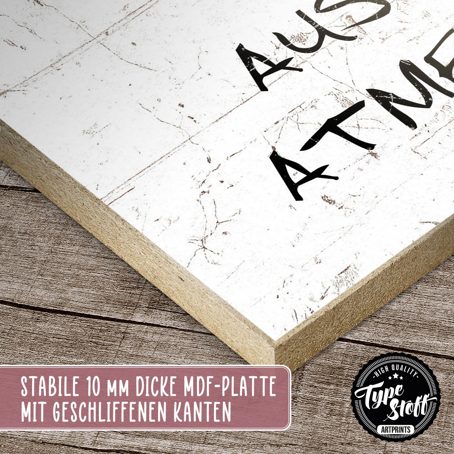 Holzschild mit Spruch - Hygge - Einatmen - Ausatmen – HS-GH-00750