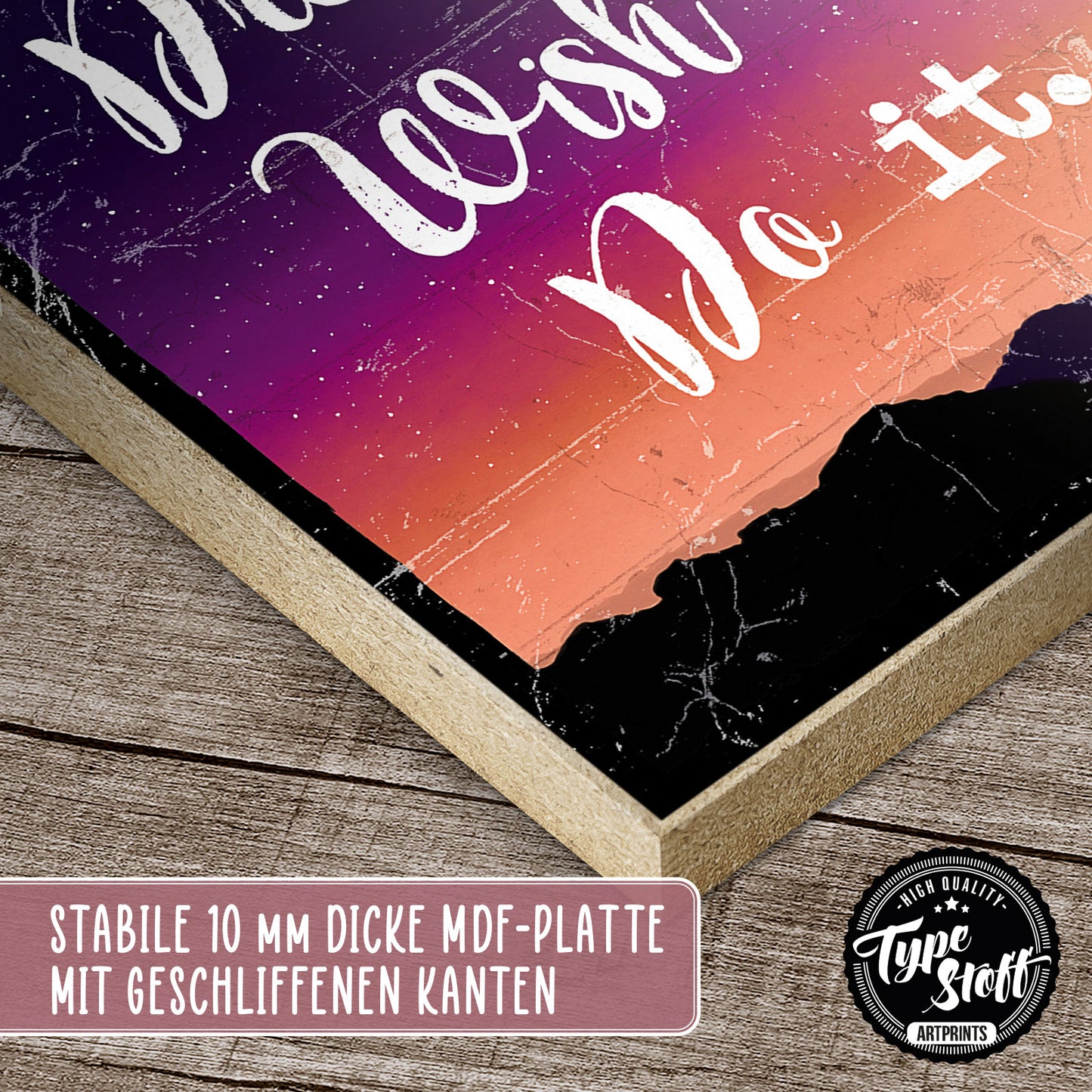 Holzschild mit Spruch - Motivation - Dream it - Do it – HS-QN-00755