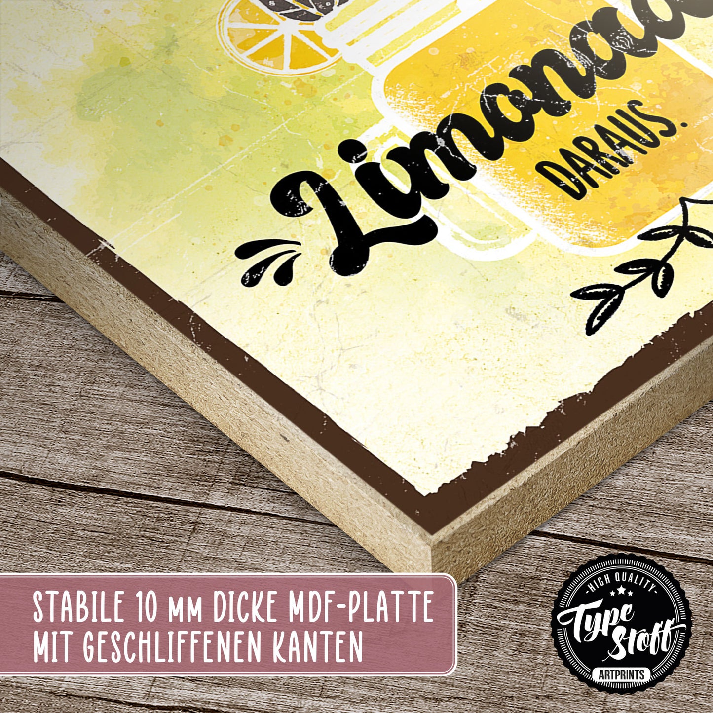 Holzschild mit Spruch - Motivation - Zitronen - Limonade – HS-GH-00760