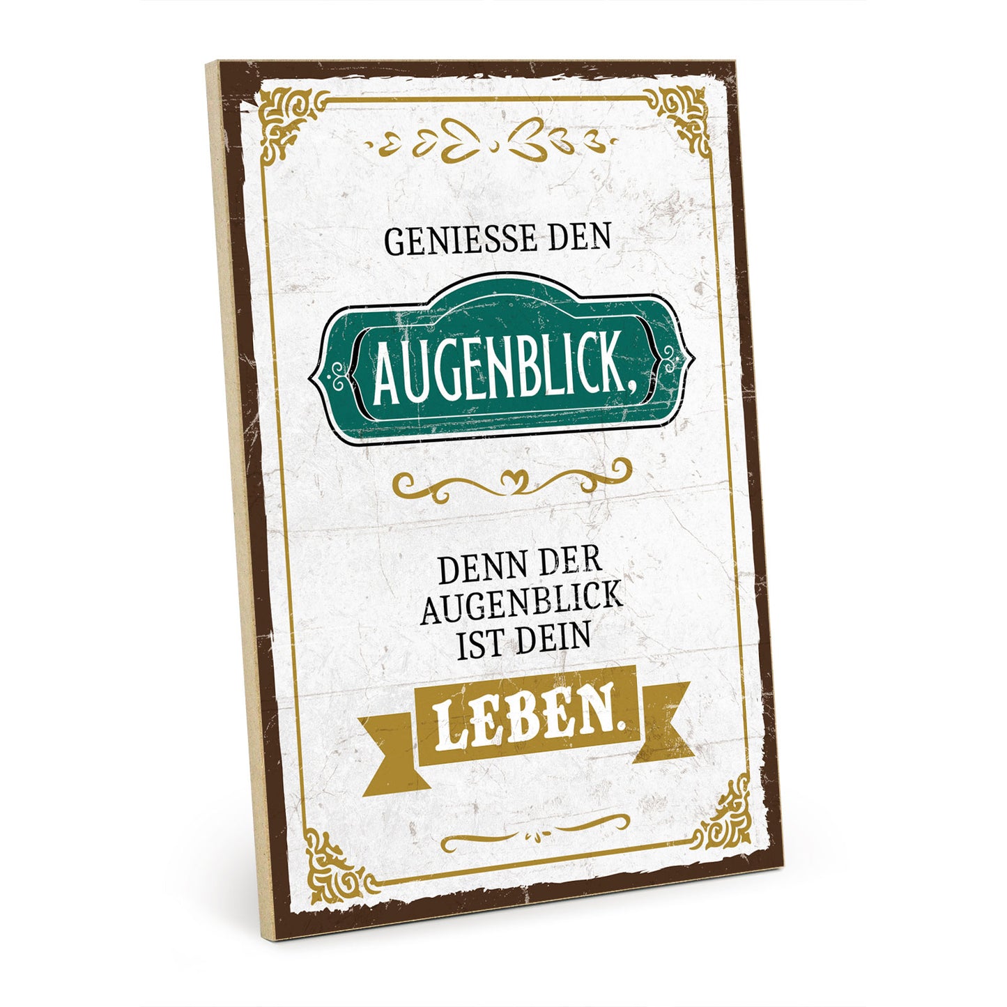 Holzschild mit Spruch - Hygge - Genieße den Augenblick – HS-GH-00761