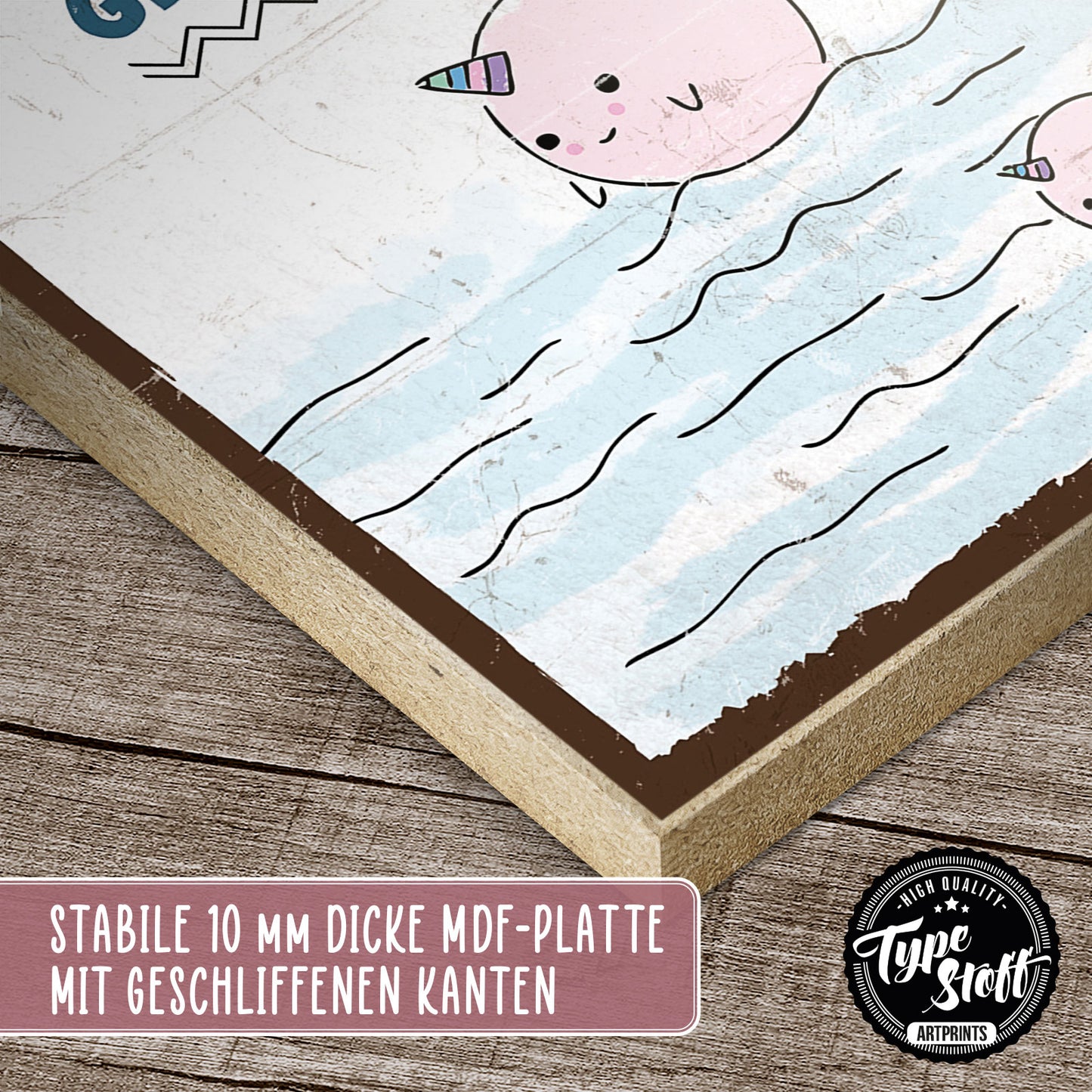 Holzschild mit Spruch - Freunde - gleich doof – HS-GH-00786