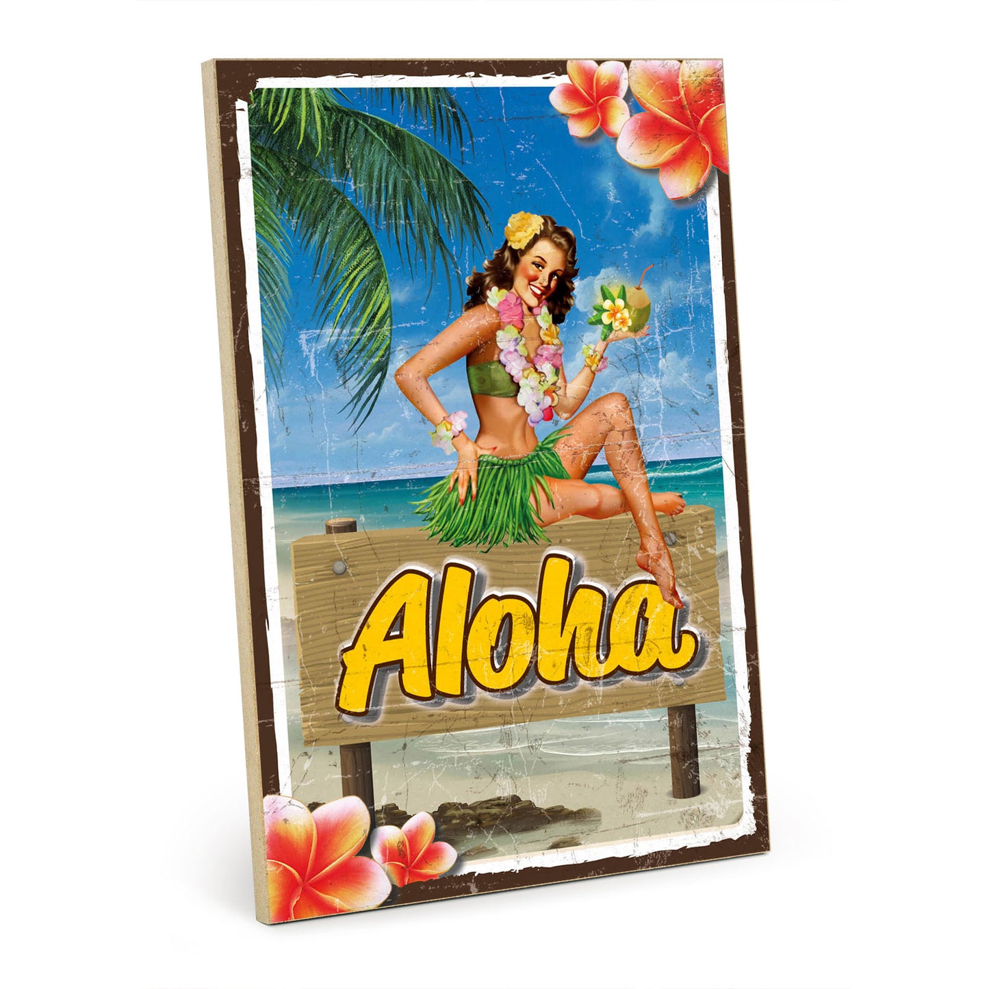 Holzschild mit Spruch - Aloha - Hawai – HS-GH-00789