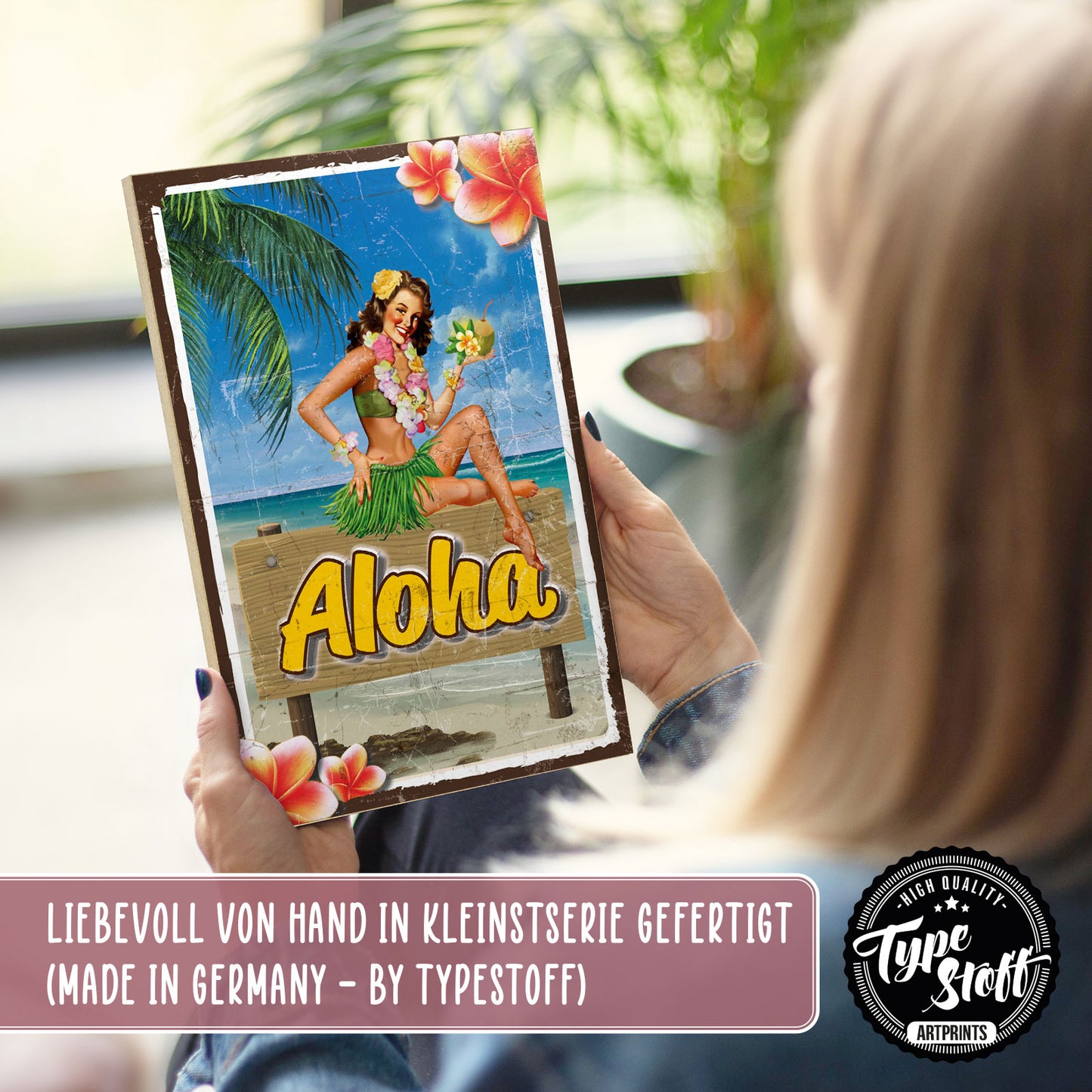 Holzschild mit Spruch - Aloha - Hawai – HS-GH-00789