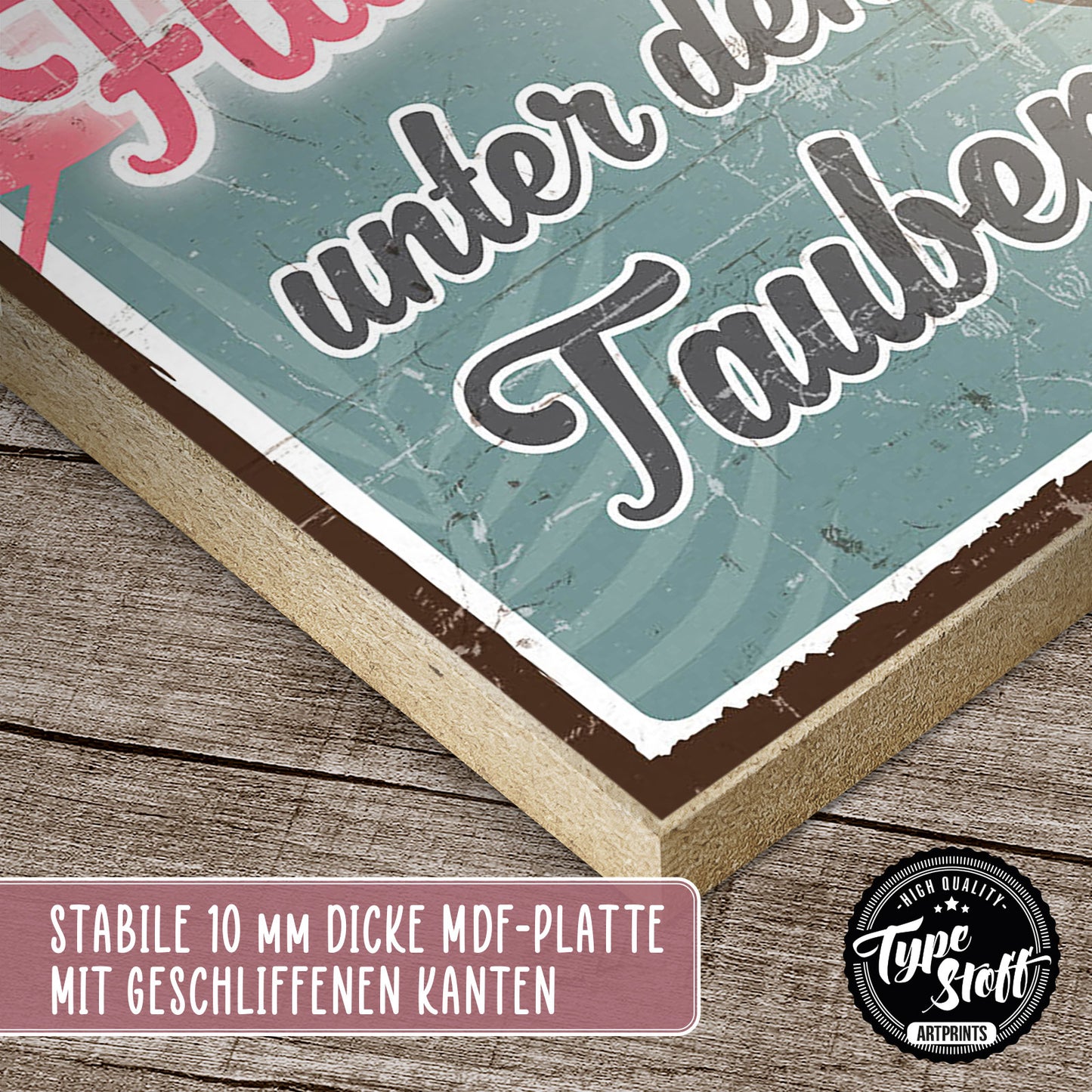 Holzschild mit Spruch - Sei der Flamingo unter den Tauben – HS-GH-00793