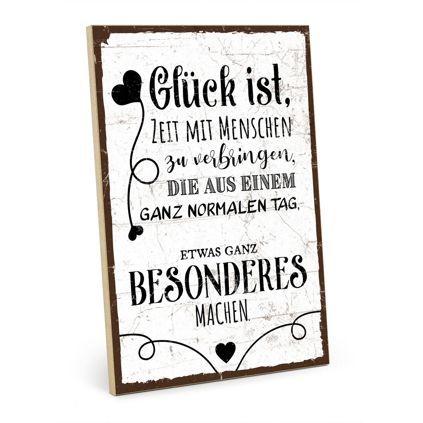 Holzschild mit Spruch - Glück – GH/XH-00810