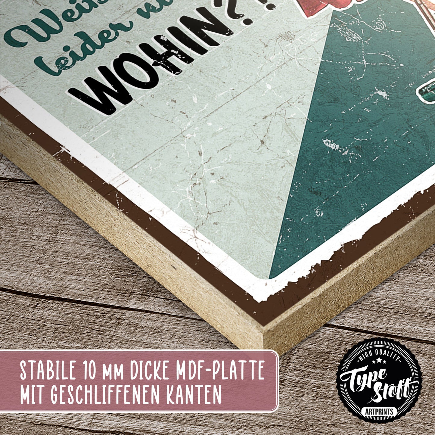 Holzschild mit Spruch - Haushalt schmeißen - Ordnung – HS-GH-00819