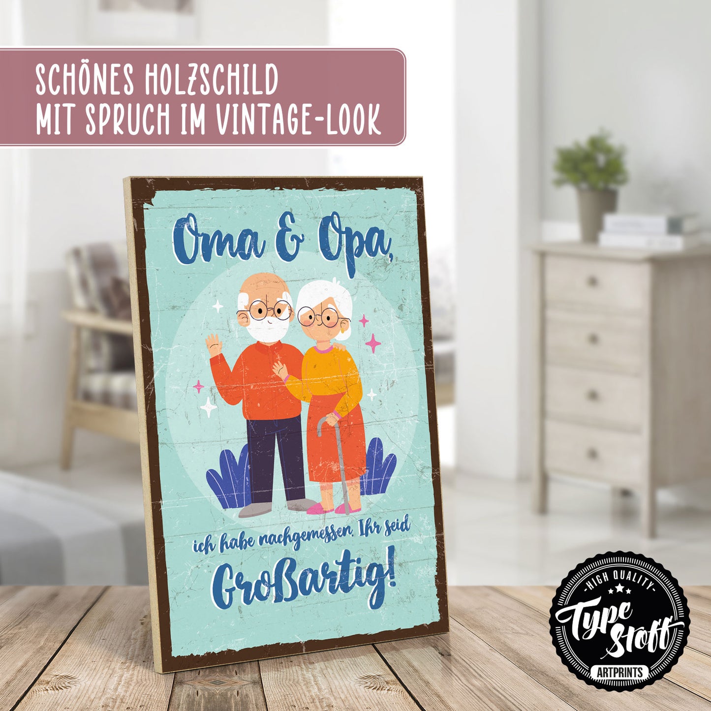 Holzschild mit Spruch - Großeltern - Oma und Opa – HS-GH-00821