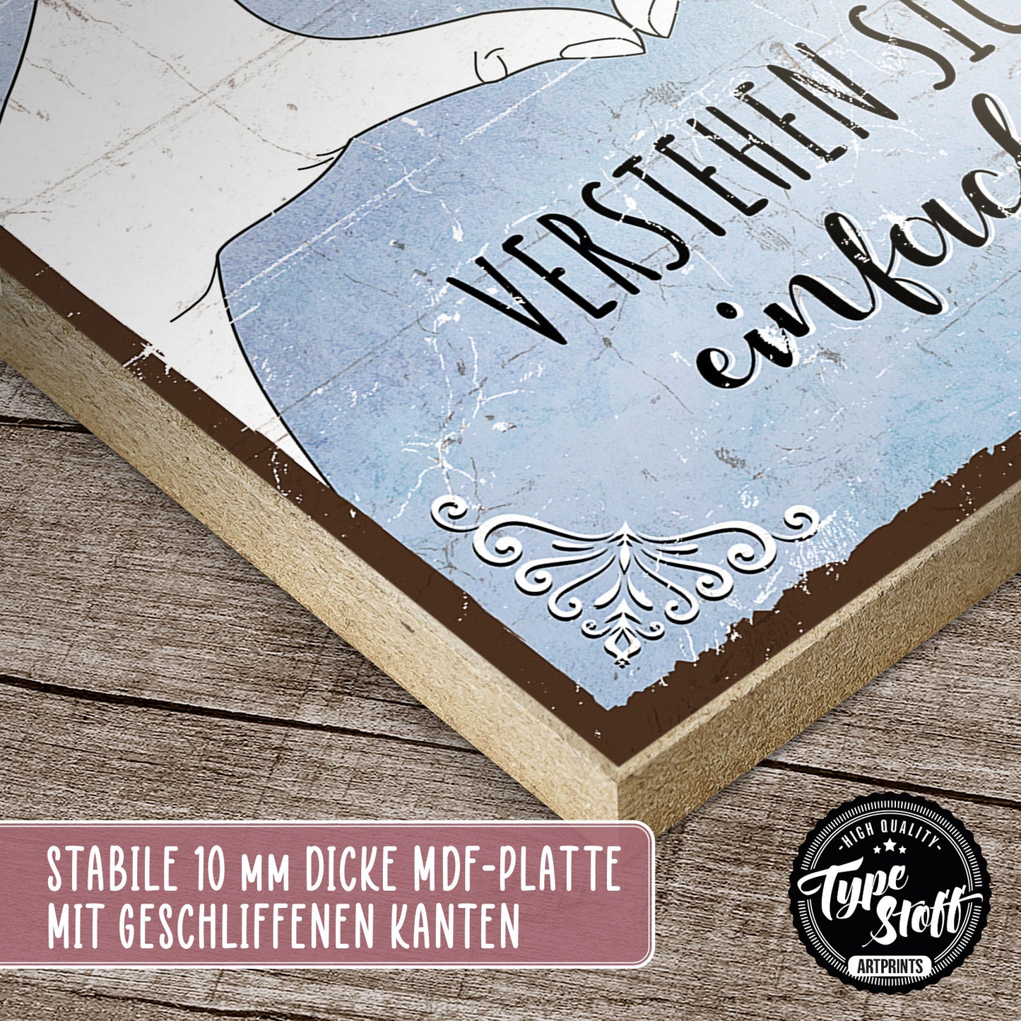 Holzschild mit Spruch - Freunde - Herzen verstehen sich – HS-GH-00829