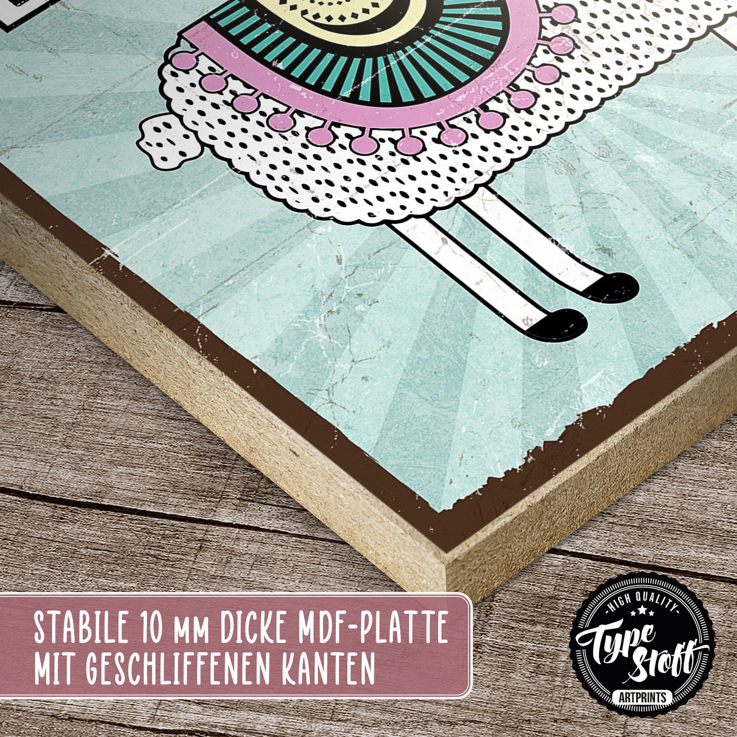 Holzschild mit Spruch - Hygge - No Drama Lama – HS-GH-00855