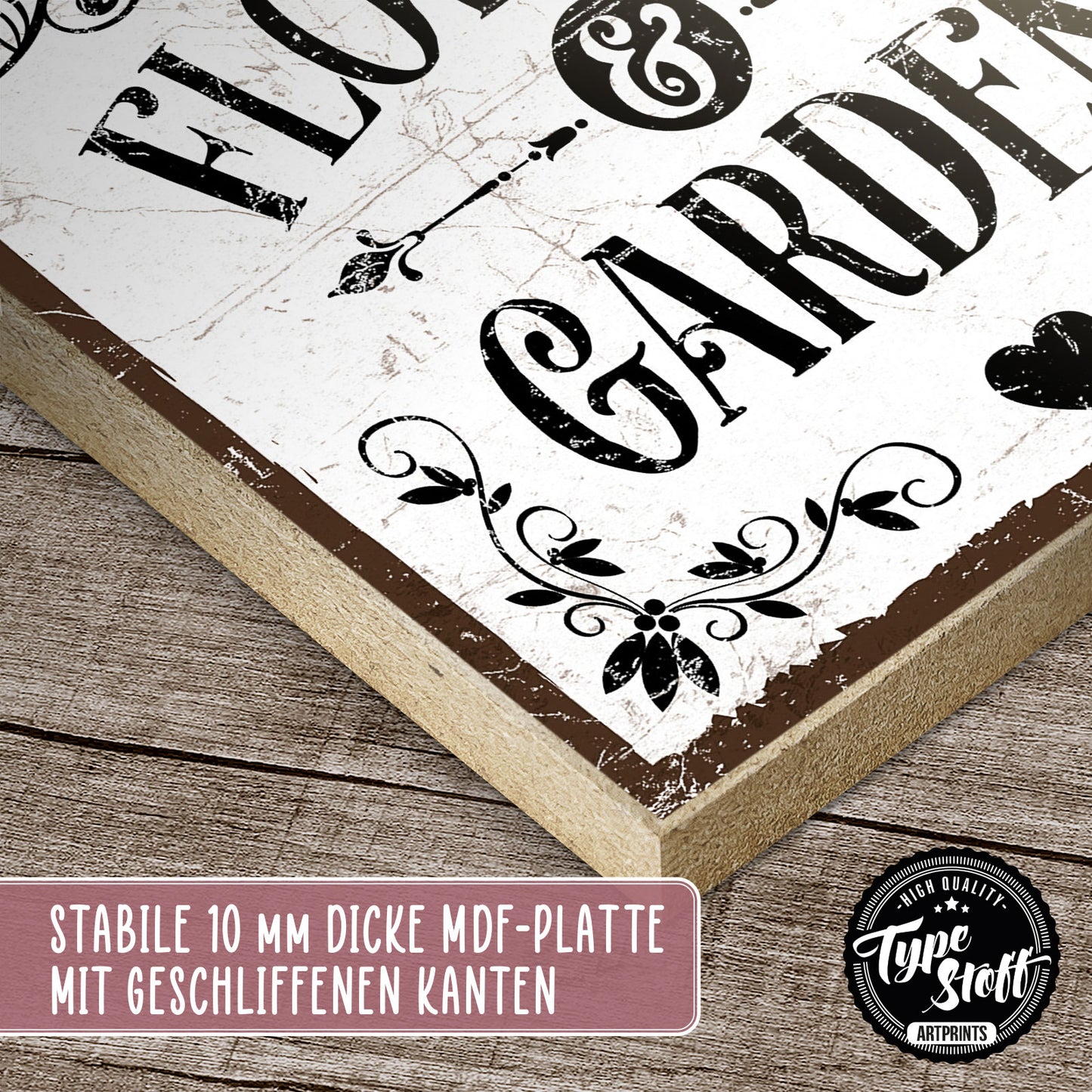 Holzschild mit Spruch - Garten - Flowers and garden – HS-QN-00868