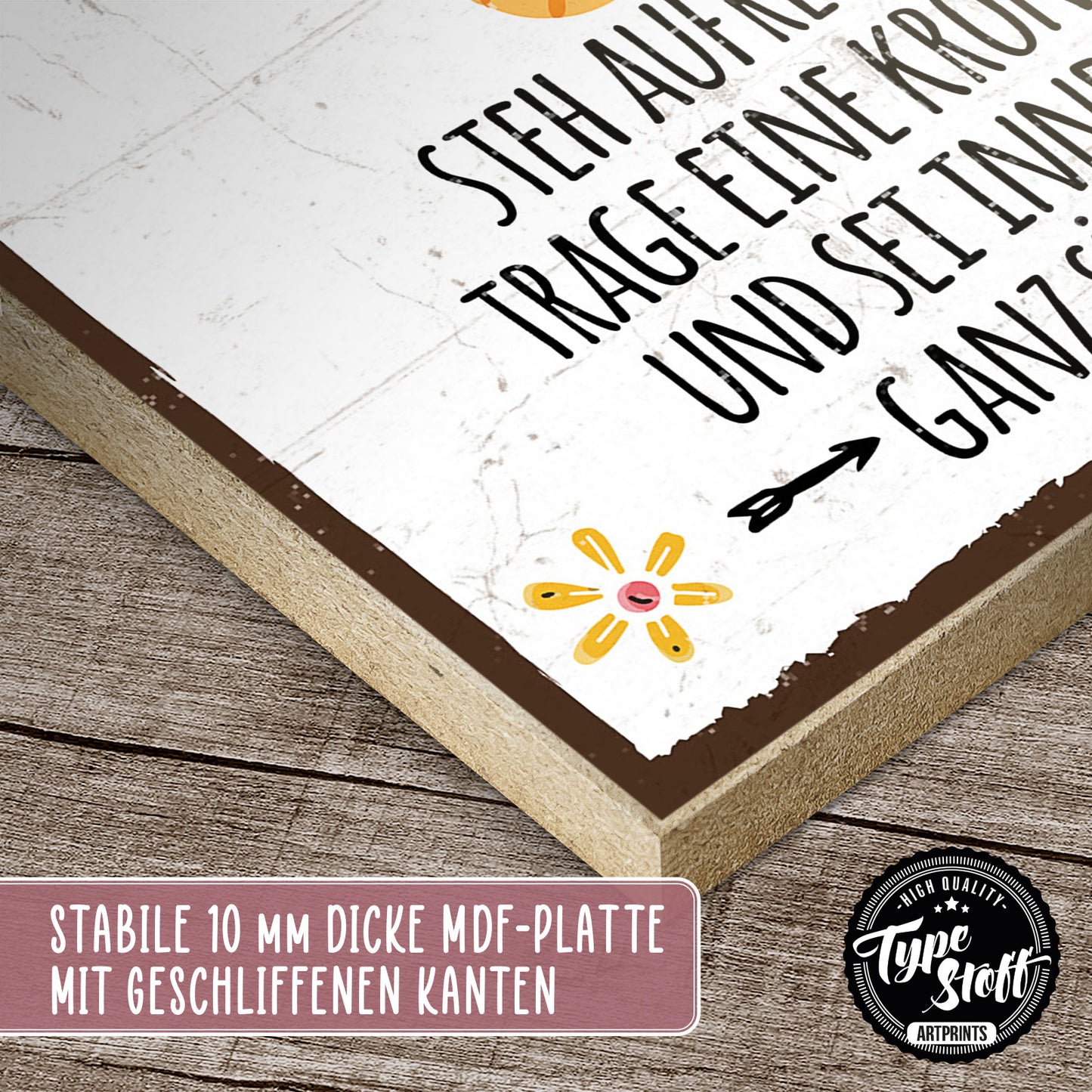 Holzschild mit Spruch - Hygge - Sei wie eine Ananas – HS-GH-00872