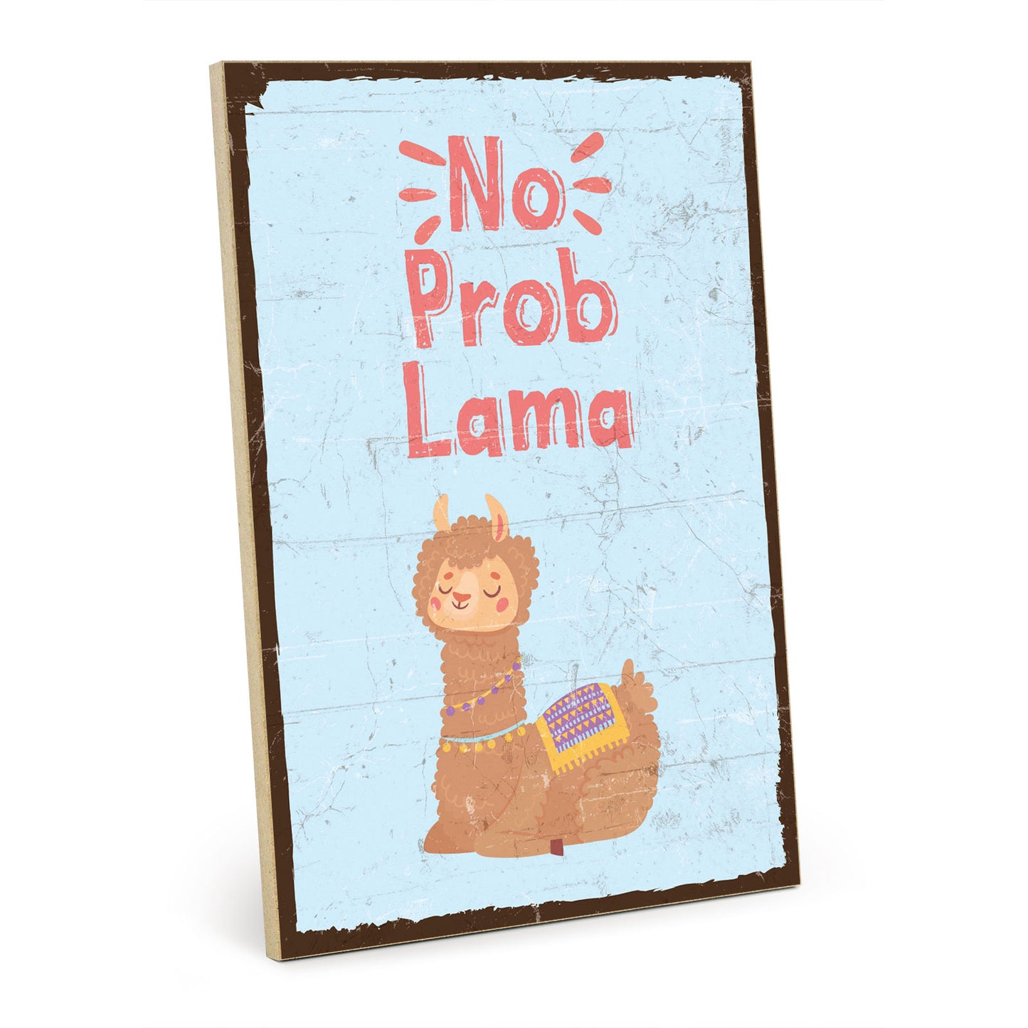 Holzschild mit Spruch - Hygge - No Drama Lama – HS-GH-00882