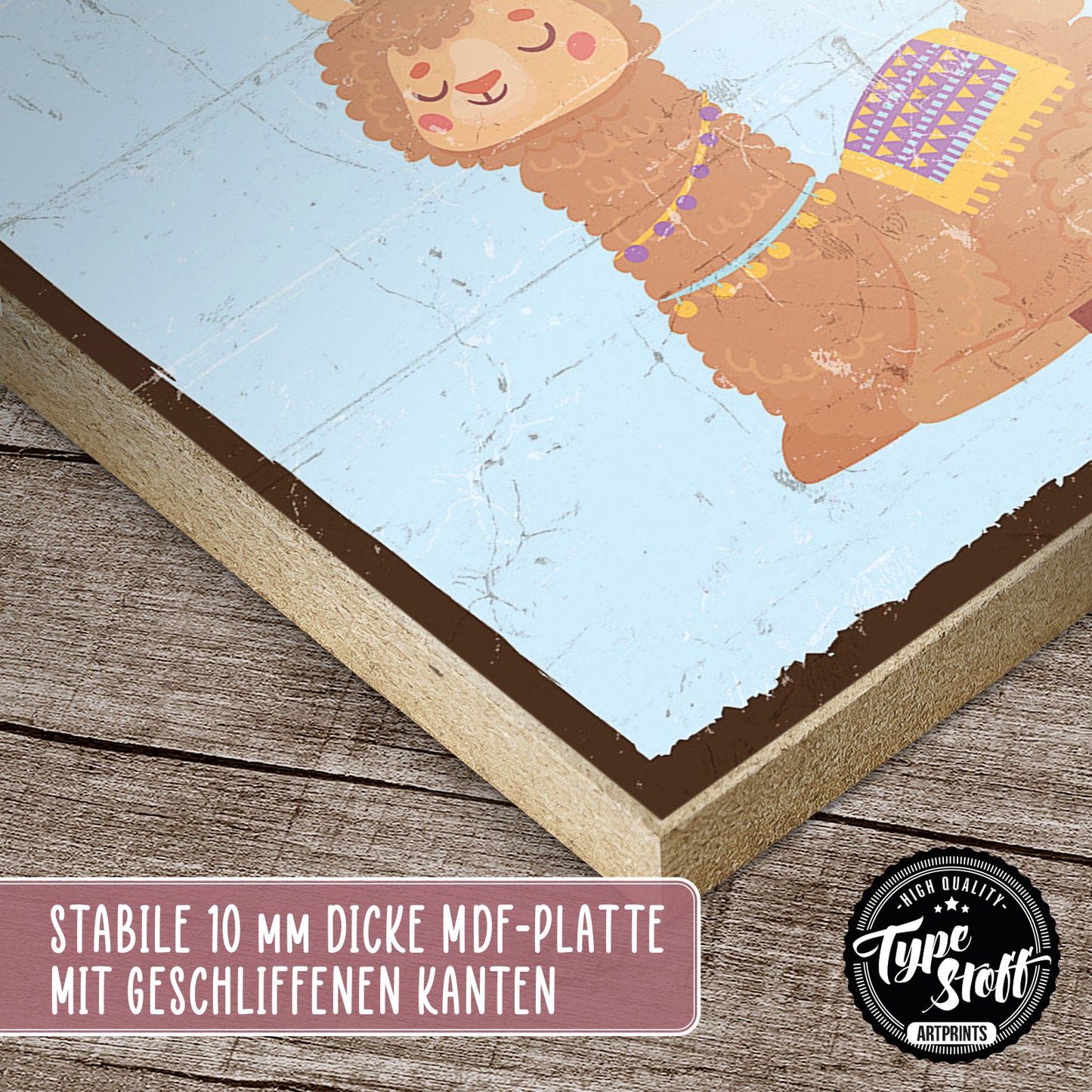 Holzschild mit Spruch - Hygge - No Drama Lama – HS-GH-00882