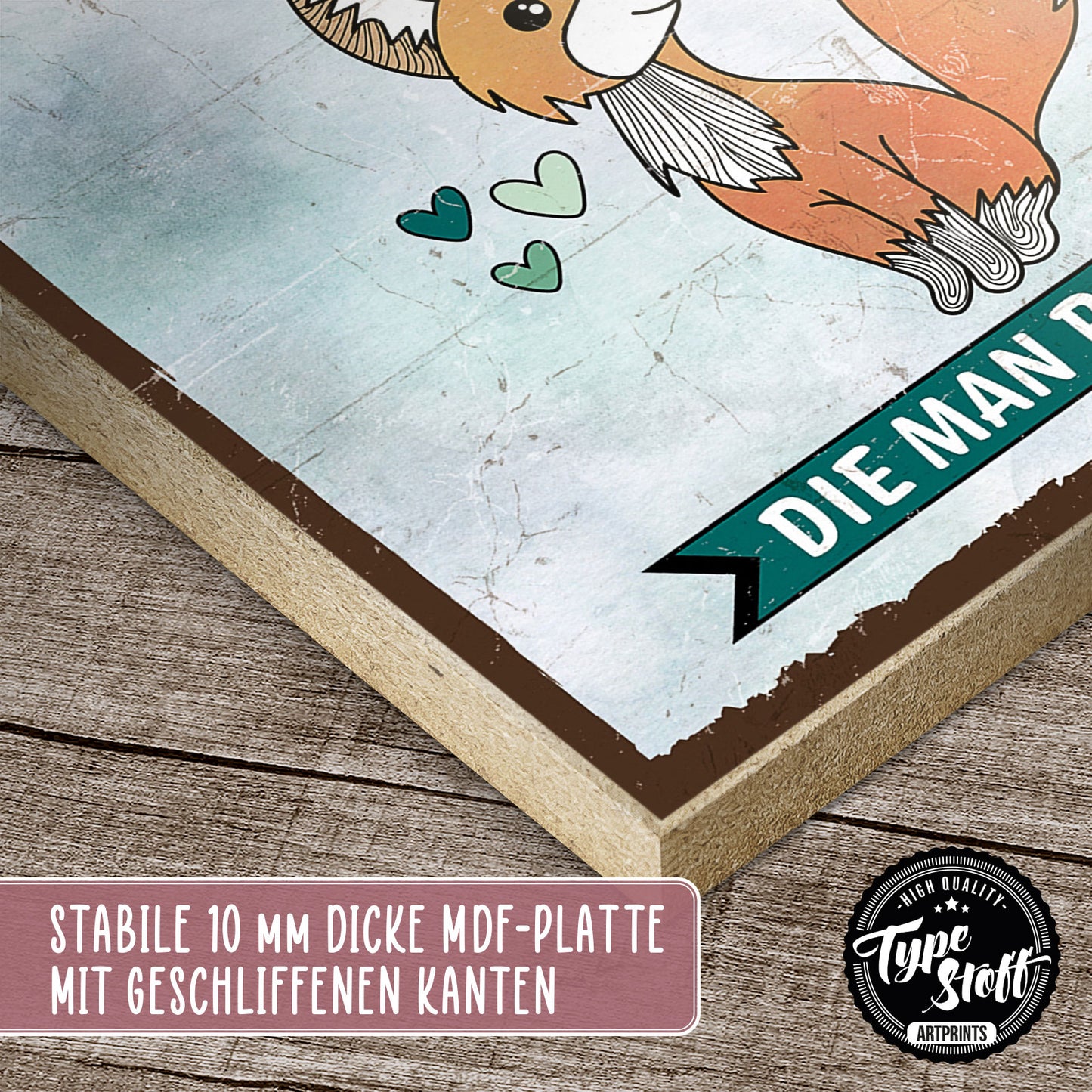 Holzschild mit Spruch - Freunde und Zufriedenheit – HS-GH-00885