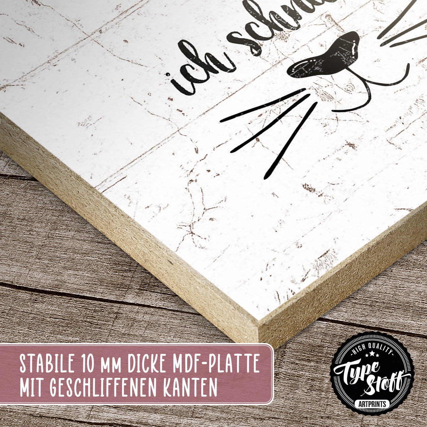 Holzschild mit Spruch - Ich schnarche nicht - ich schnurre – HS-GH-00887