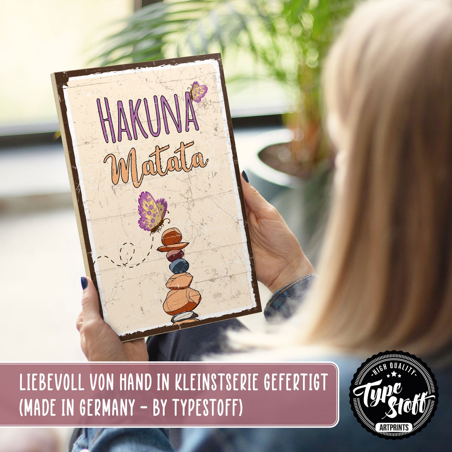 Holzschild mit Spruch - Hygge - Hakuna Matata – HS-GH-00902