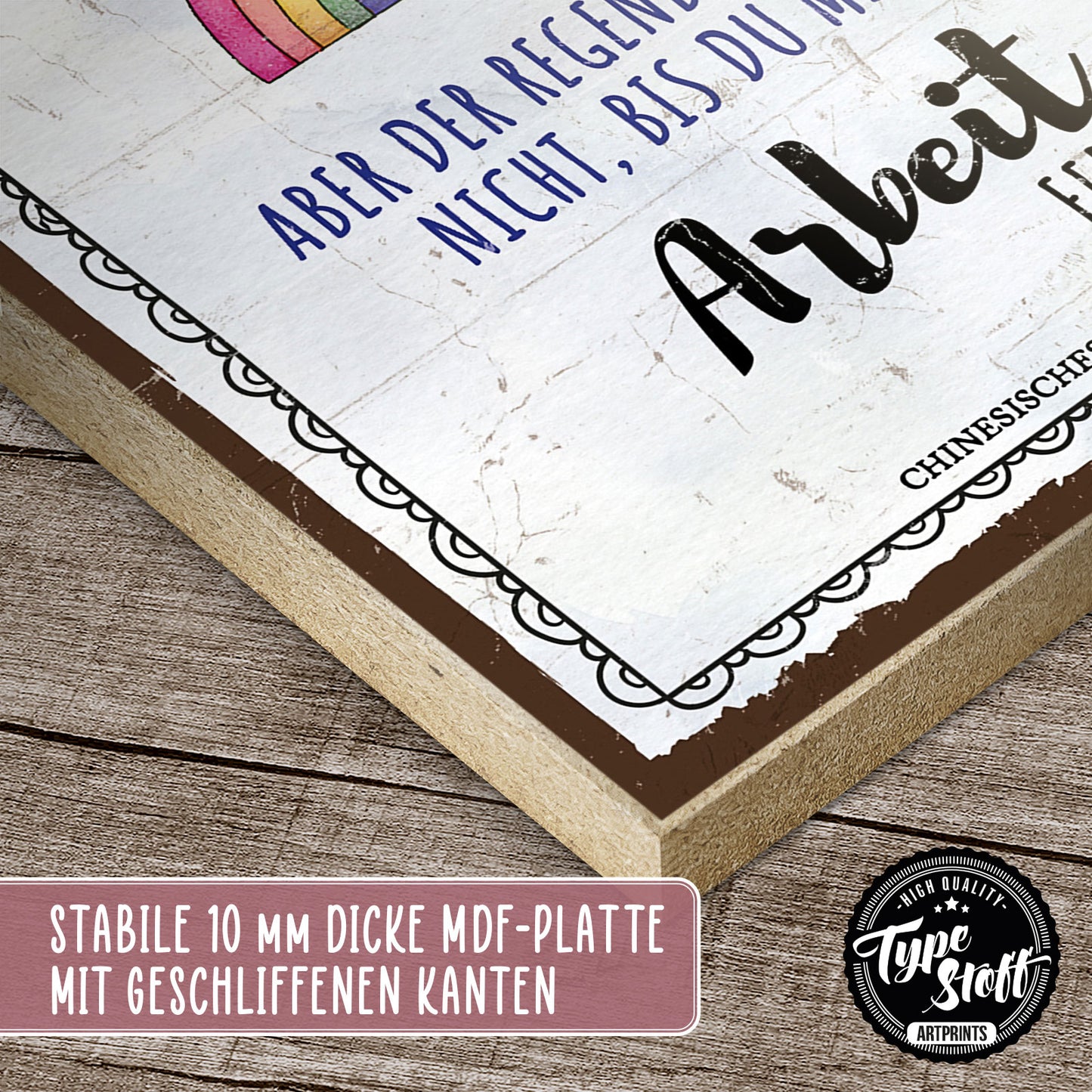 Holzschild mit Spruch - Kind Regenbogen zeigen – HS-GH-00906