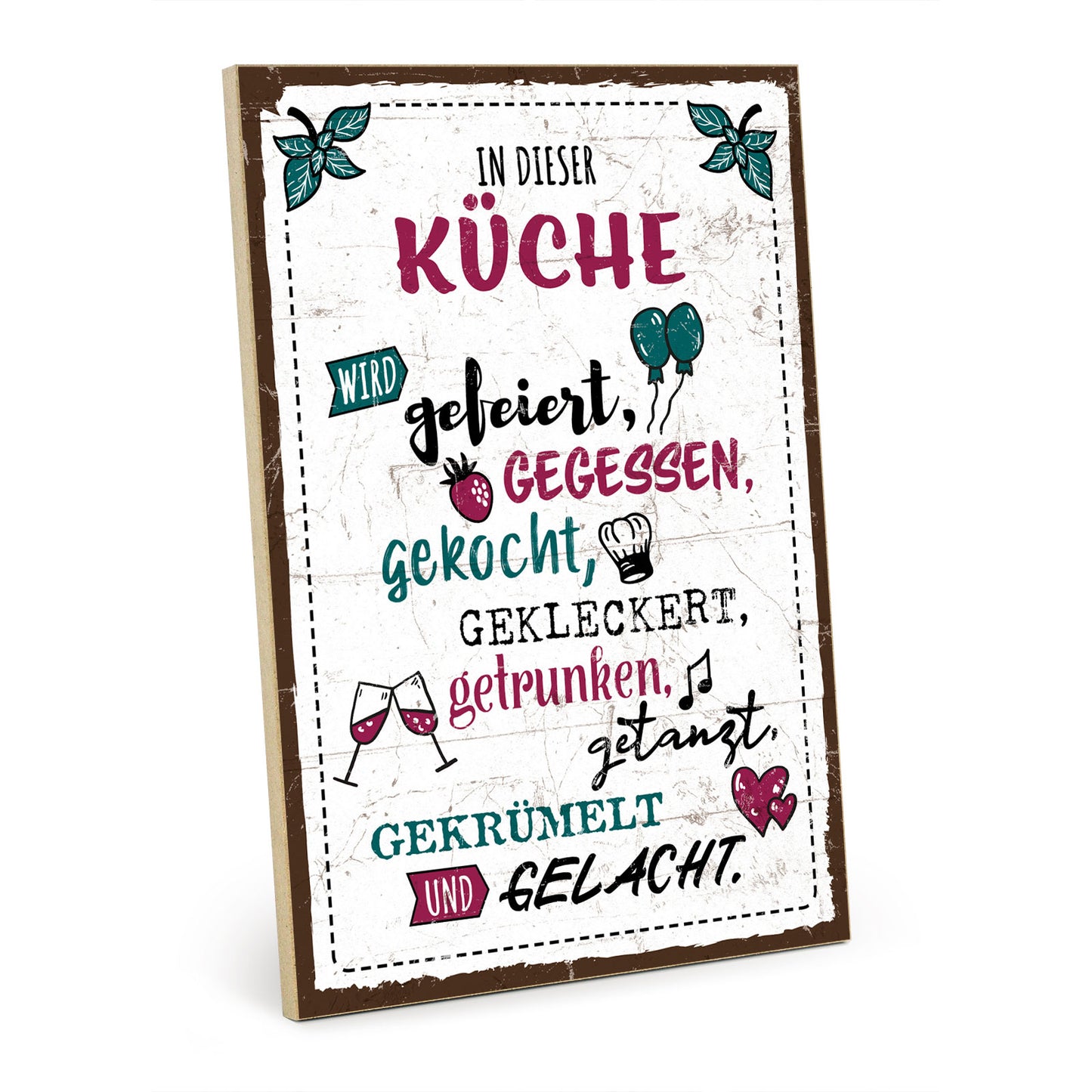 Holzschild mit Spruch - Küche – GH-00932
