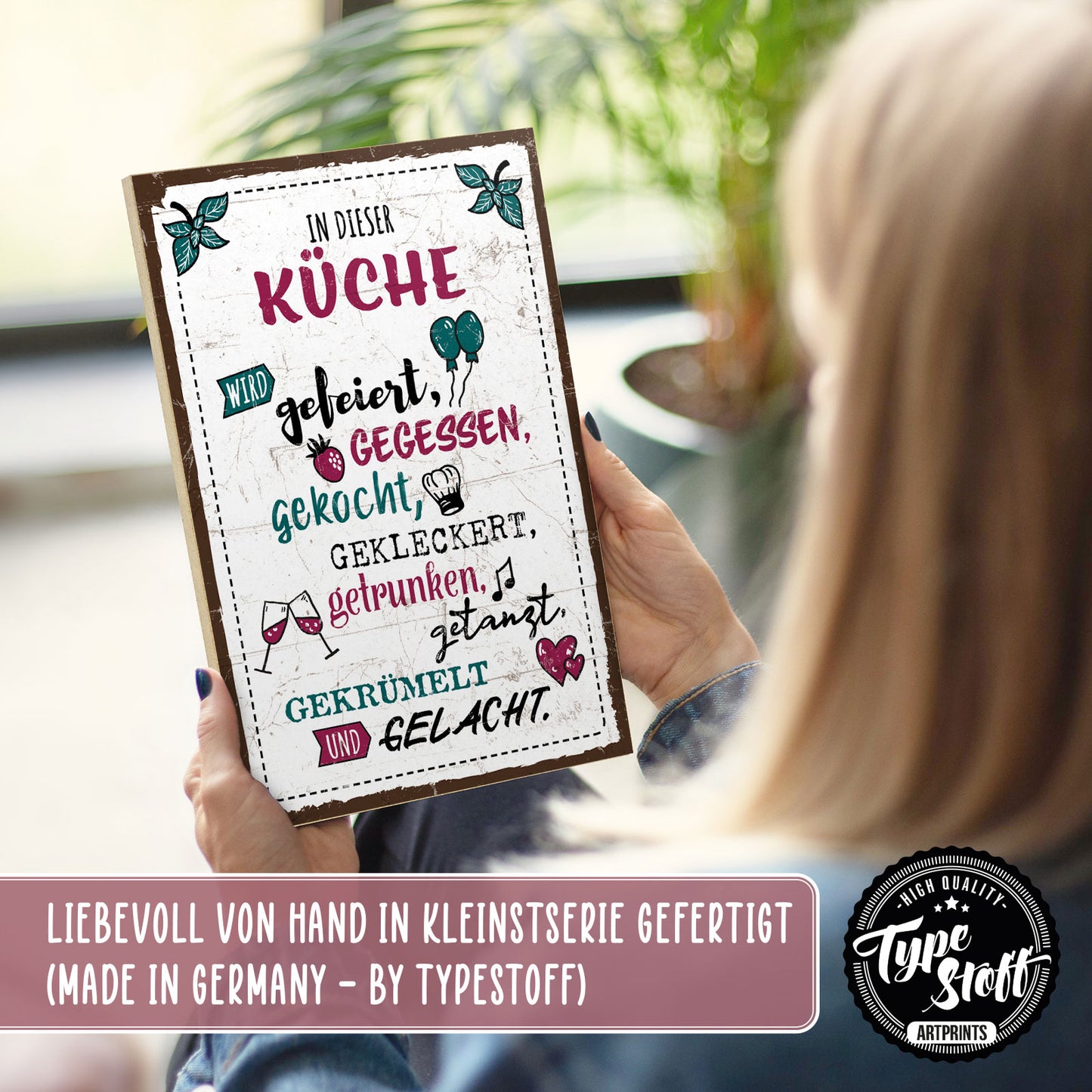 Holzschild mit Spruch - Küche – GH-00932