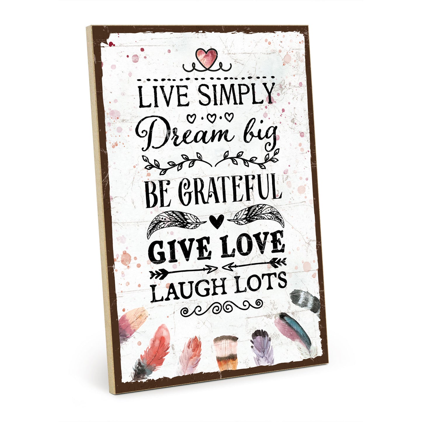 Holzschild mit Spruch - live simply - dream big – HS-GH-00933