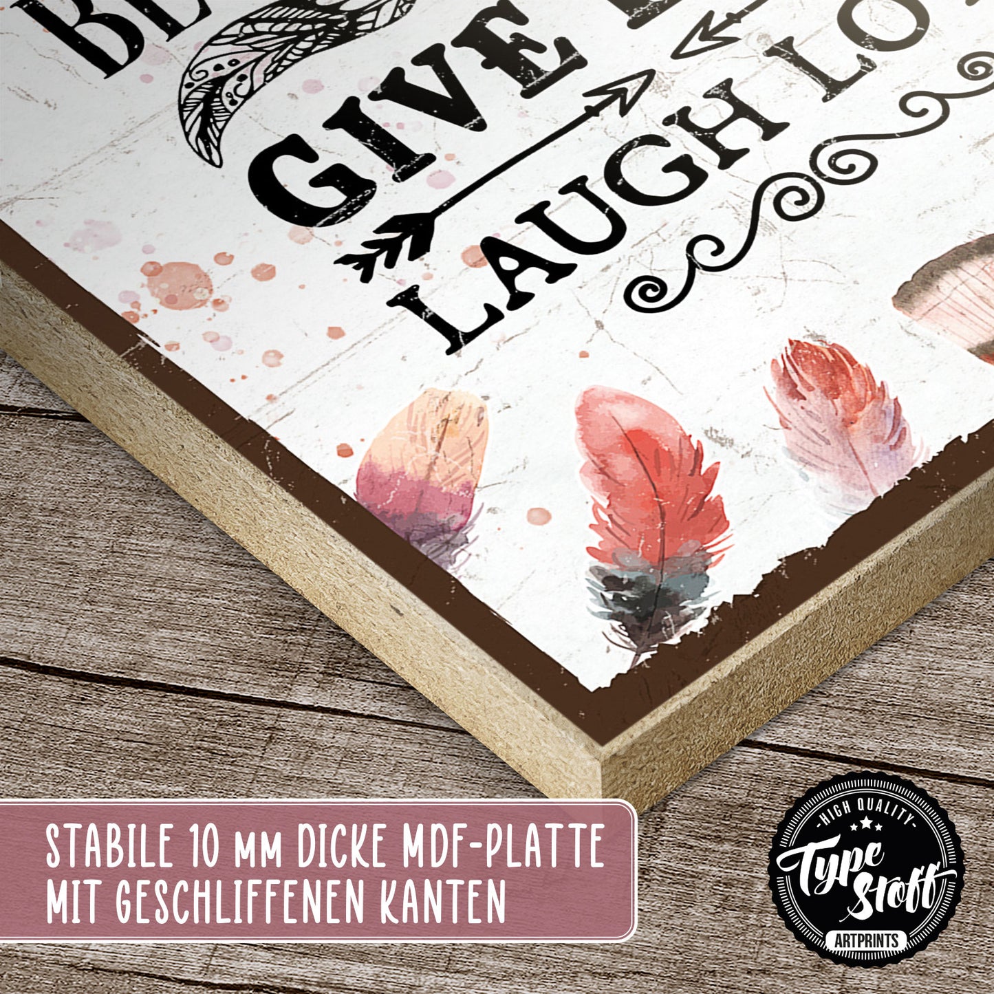 Holzschild mit Spruch - live simply - dream big – HS-GH-00933