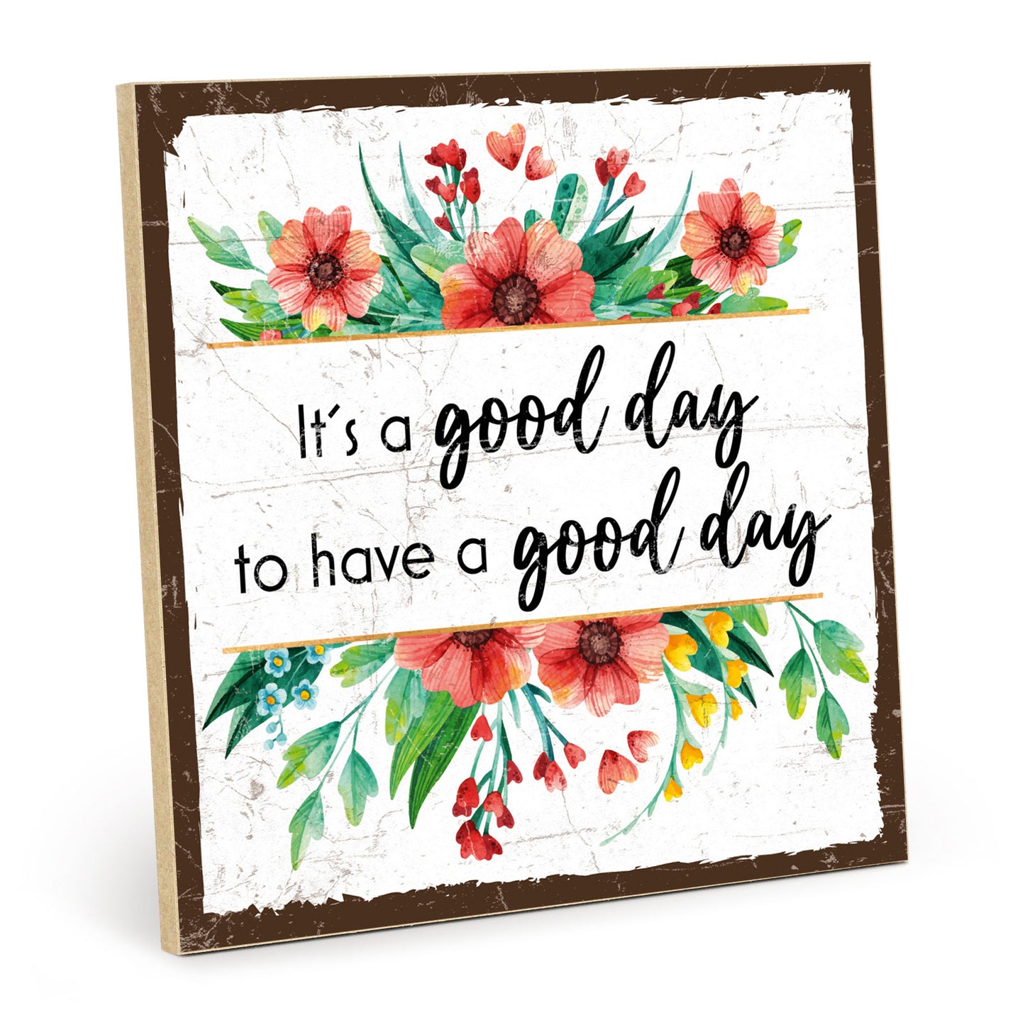 Holzschild mit Spruch - Hygge - A good day – HS-QN-00939