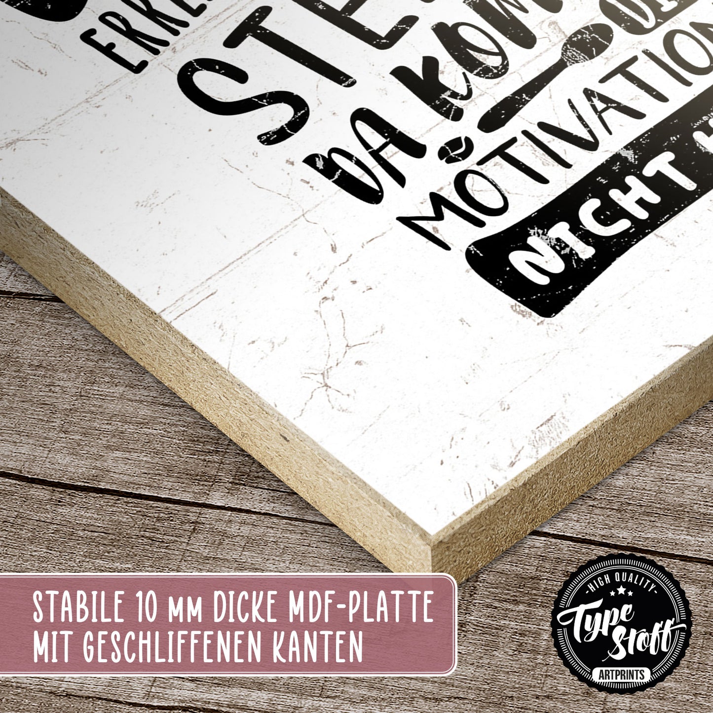 Holzschild mit Spruch - Kaffee - Motivation – HS-GH-00969