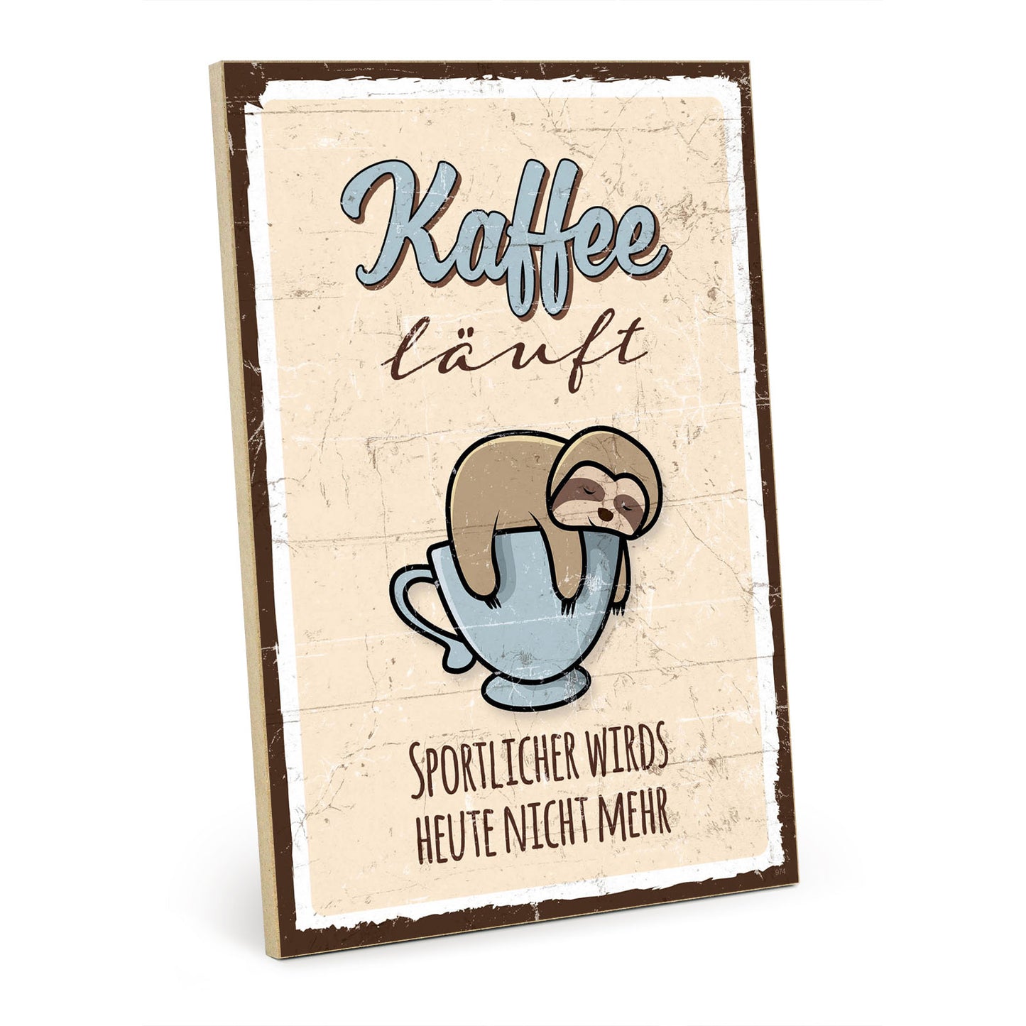 Holzschild mit Spruch - Kaffee - Sport – HS-GH-00974