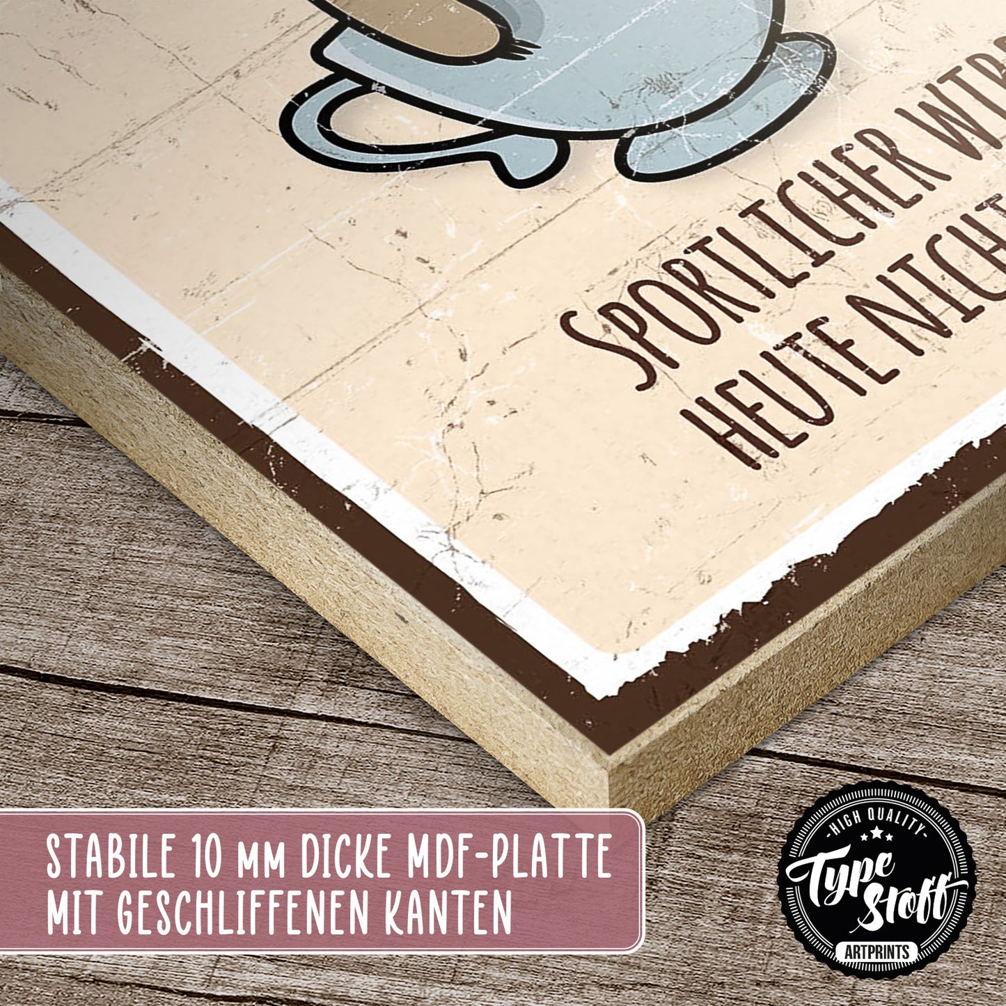 Holzschild mit Spruch - Kaffee - Sport – HS-GH-00974