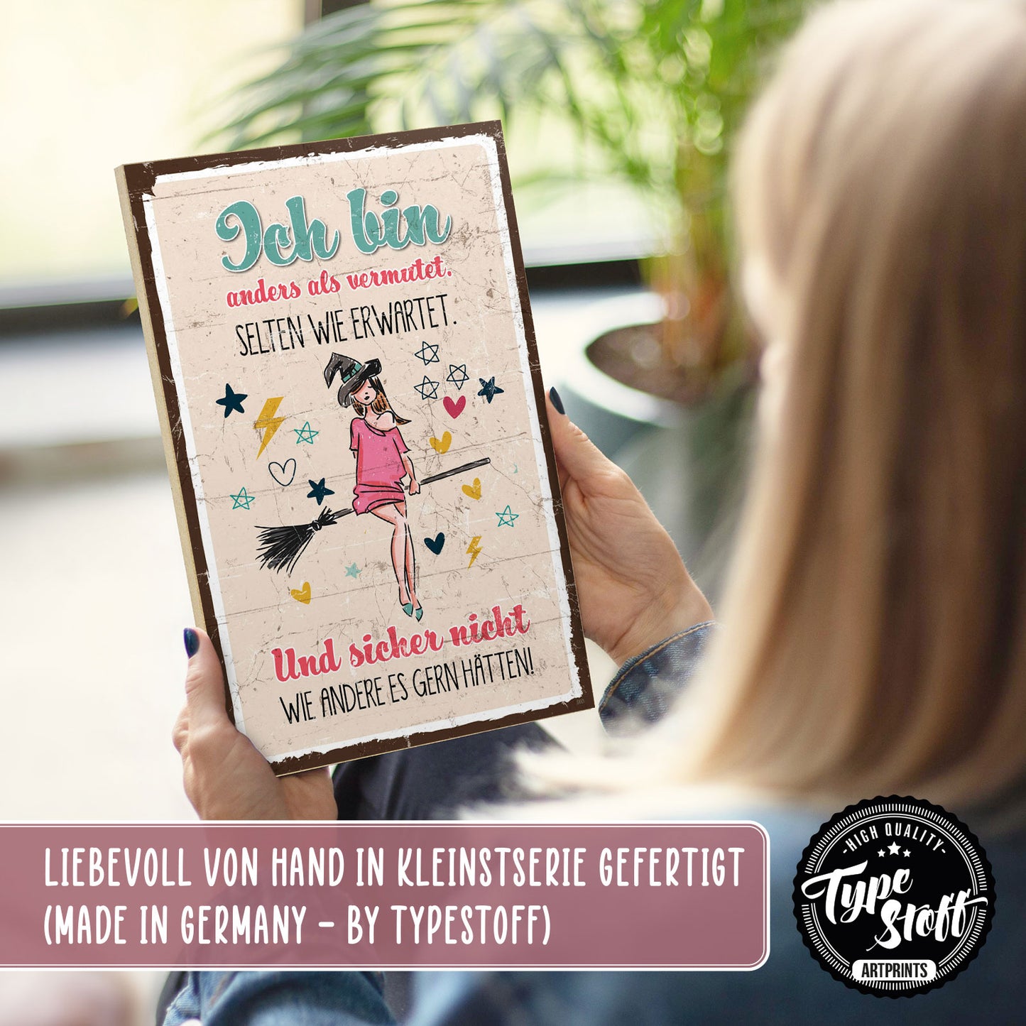 Holzschild mit Spruch - Ich bin anders – GH-00993