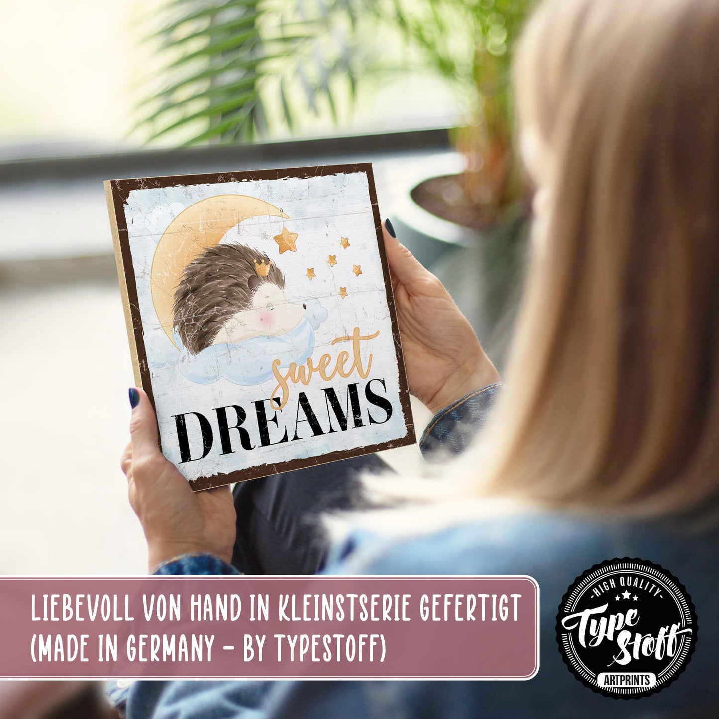 Holzschild mit Spruch - Schlafen - Sweet drams – HS-QN-01004
