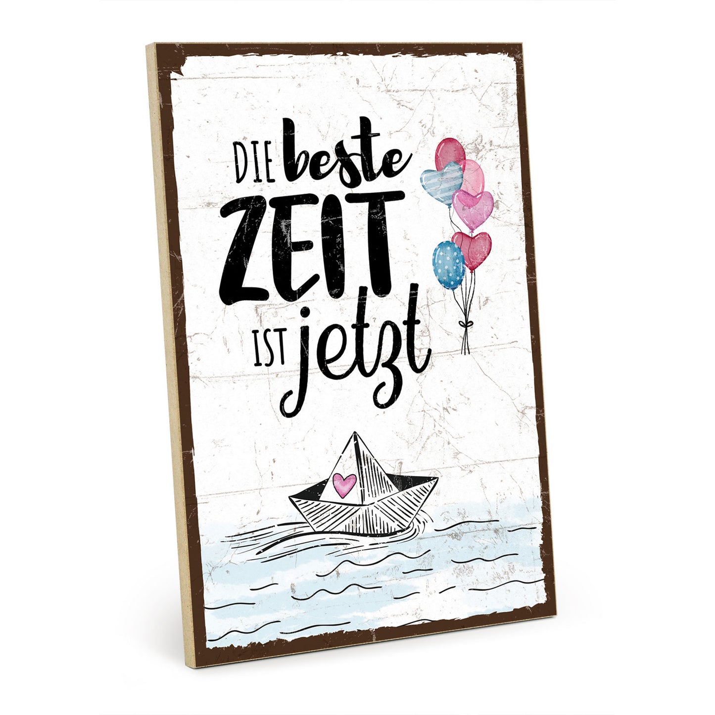 Holzschild mit Spruch - Hygge - Die beste Zeit ist jetzt – HS-GH-01005