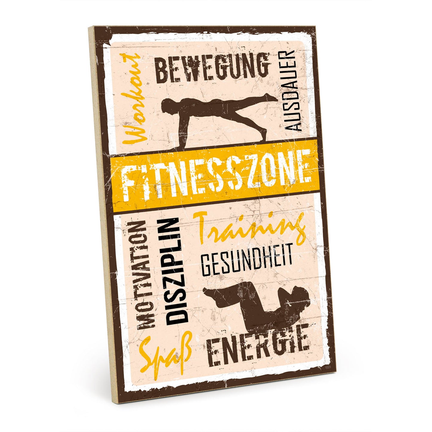 Holzschild mit Spruch - Sport - Fitnesszone – HS-GH-01023
