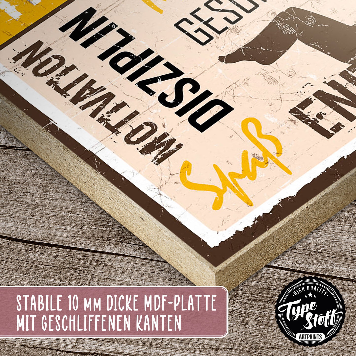 Holzschild mit Spruch - Sport - Fitnesszone – HS-GH-01023