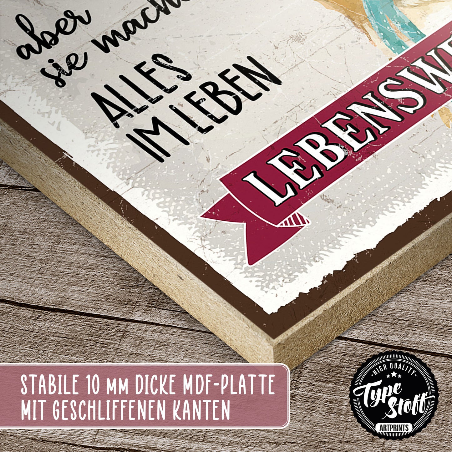 Holzschild mit Spruch - Hund machen das Leben lebenswert – HS-GH-01024