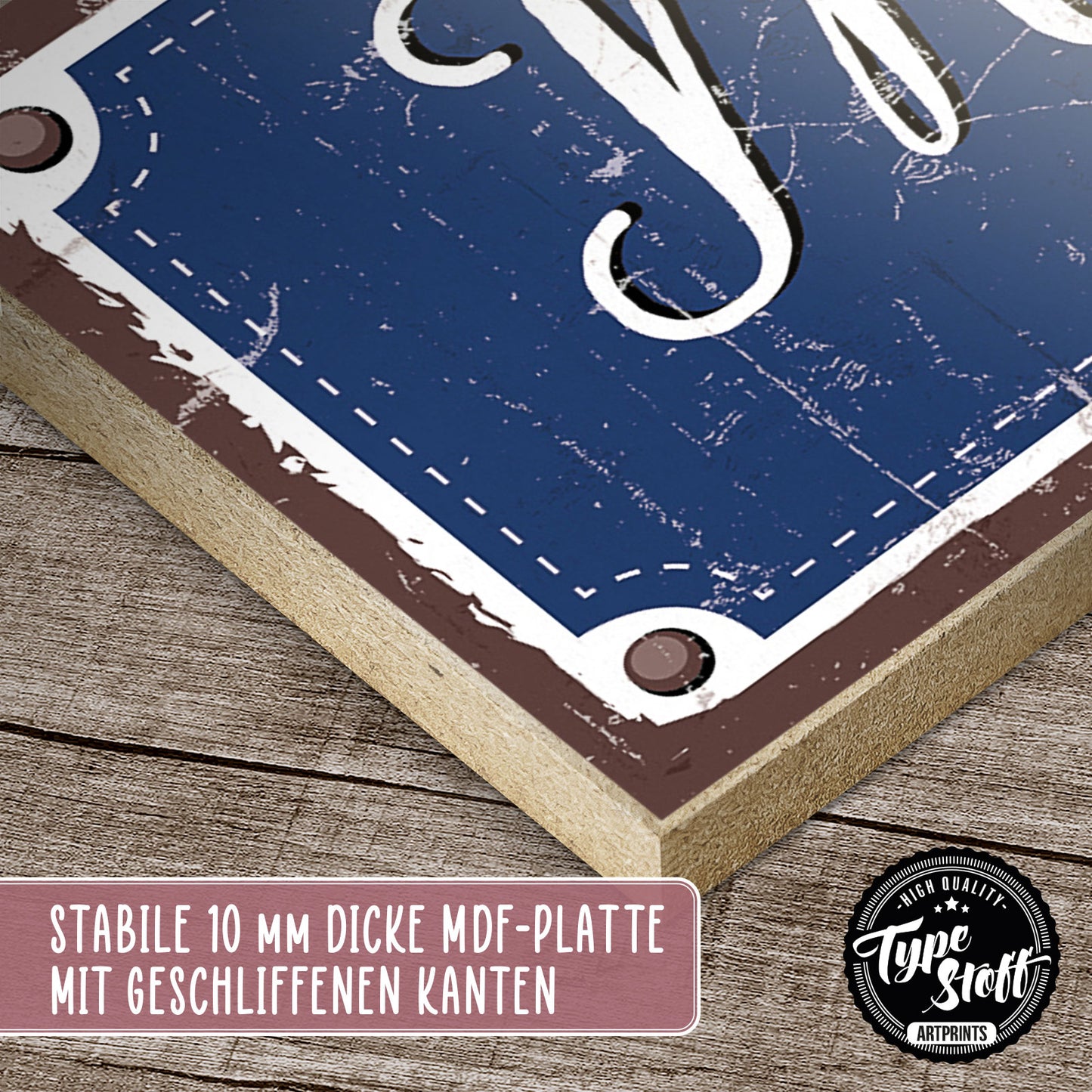 Holzschild mit Spruch - Futterstelle - Mampfplatz – HS-KQ-01027