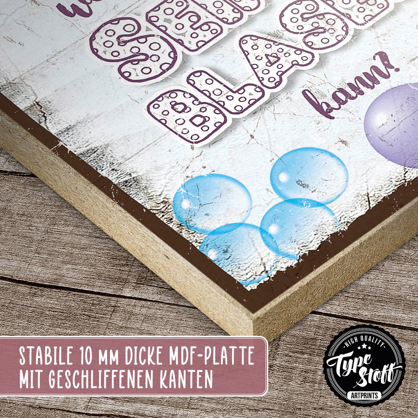 Holzschild mit Spruch - Hygge - Warum Trübsal blasen – HS-GH-01031