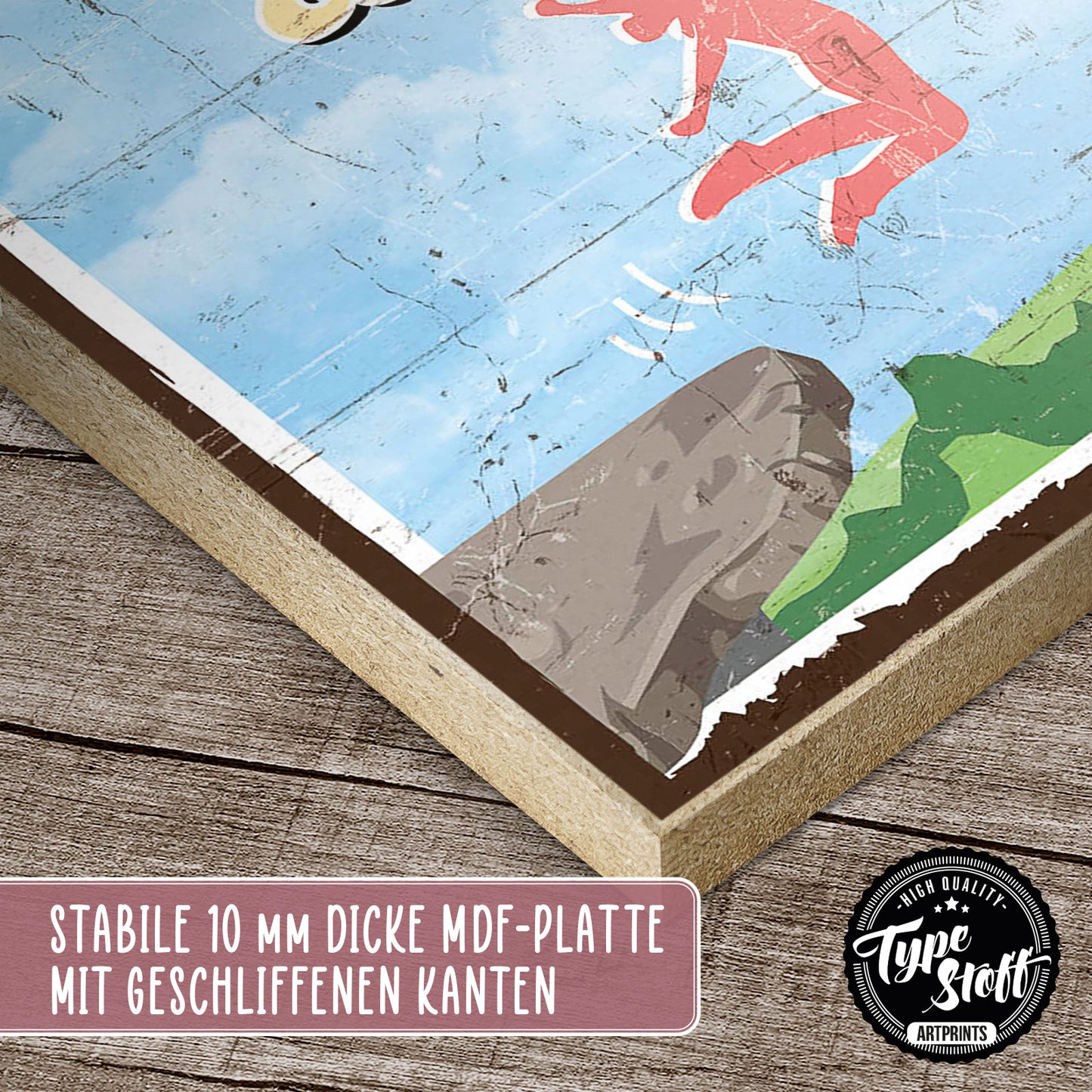Holzschild mit Spruch - Motivation - Gib alles ausser auf – HS-GH-01034