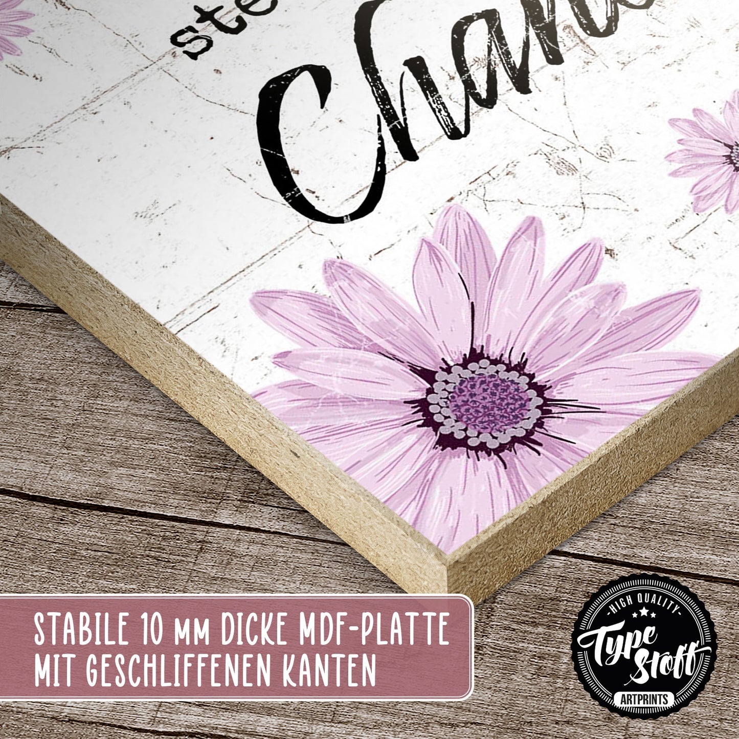 Holzschild mit Spruch - Motivation - Krise - Chance – HS-GH-01036