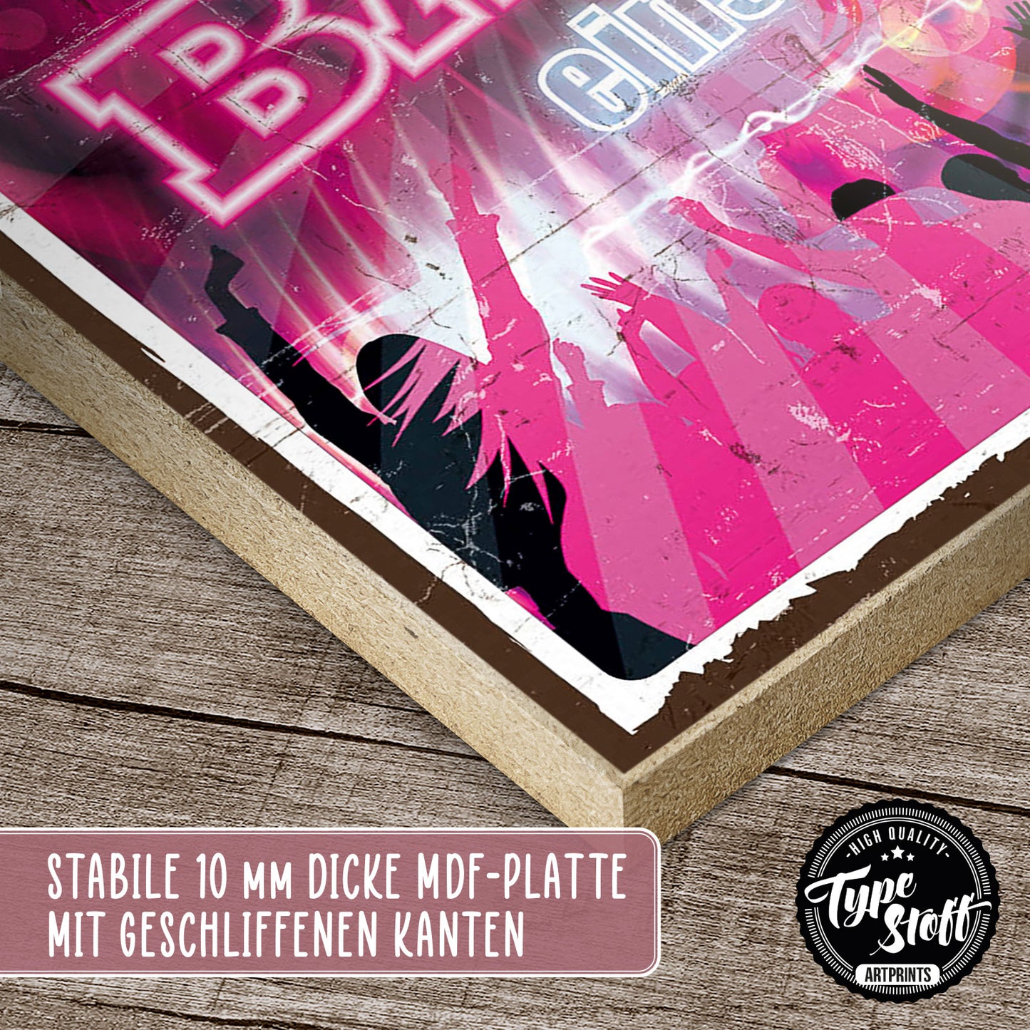 Holzschild mit Spruch - Musik - Glück - Bass – HS-GH-01038