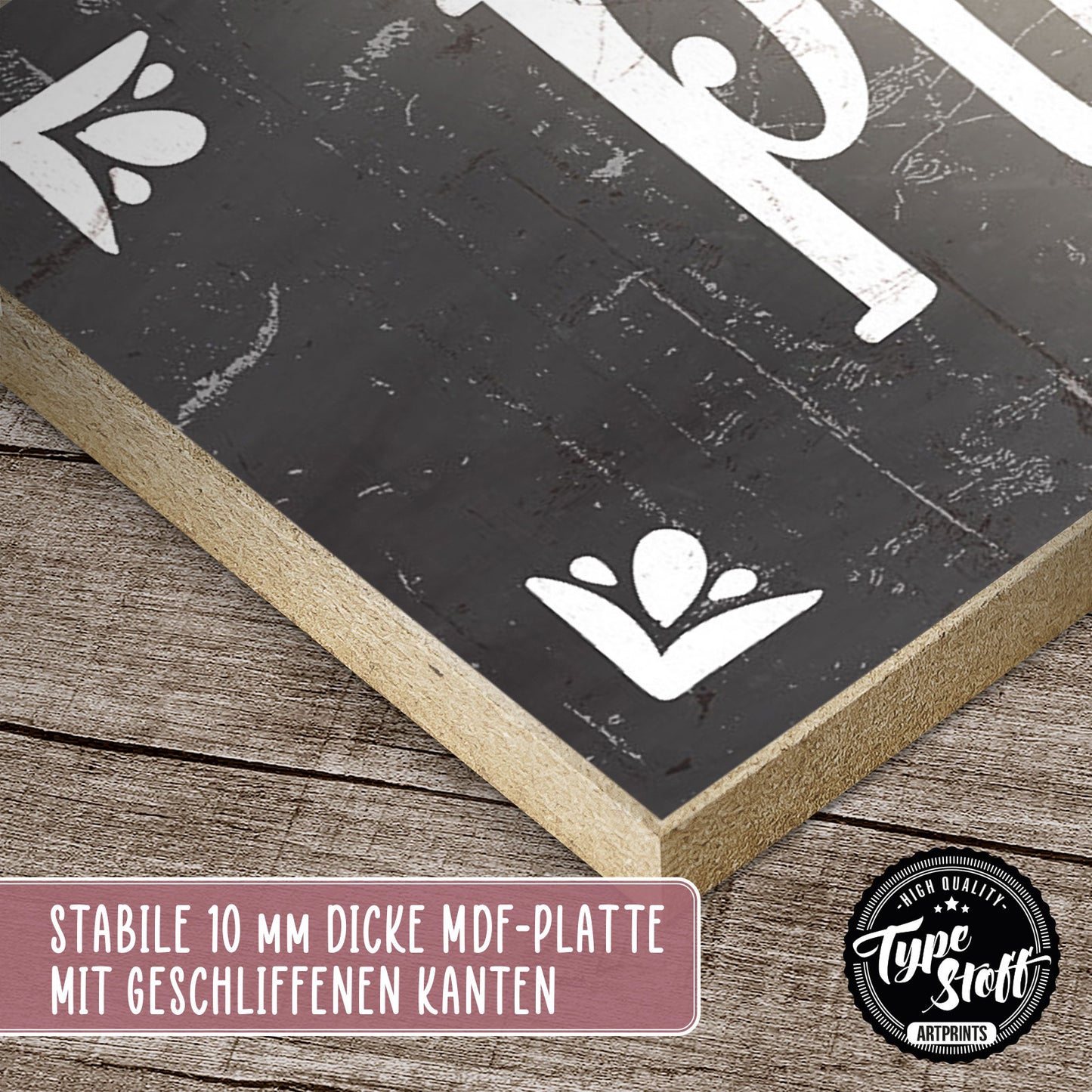 Holzschild mit Spruch - Toilette - Pipi Lounge – HS-KQ-01058