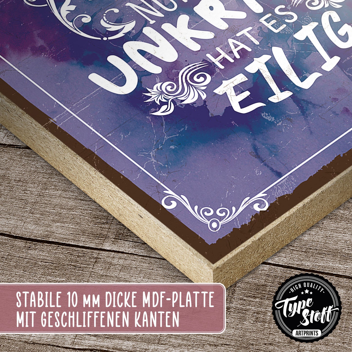 Holzschild mit Spruch - Blumen langsam - Unkraut schnell – HS-GH-01064