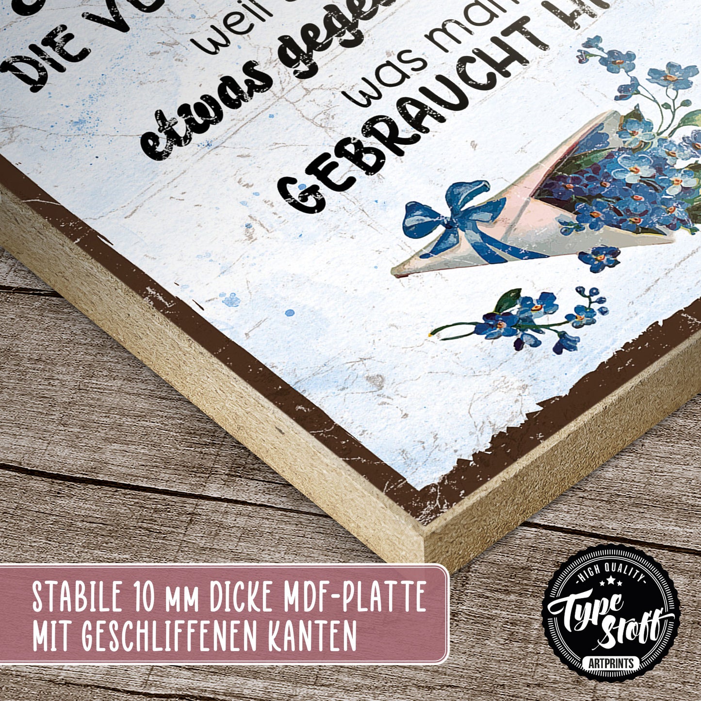 Holzschild mit Spruch - Freunde vergisst man nie – HS-QN-01082