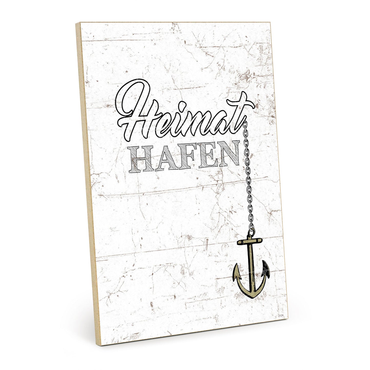 Holzschild mit Spruch - Zuhause - Heimathafen – HS-GH-01124
