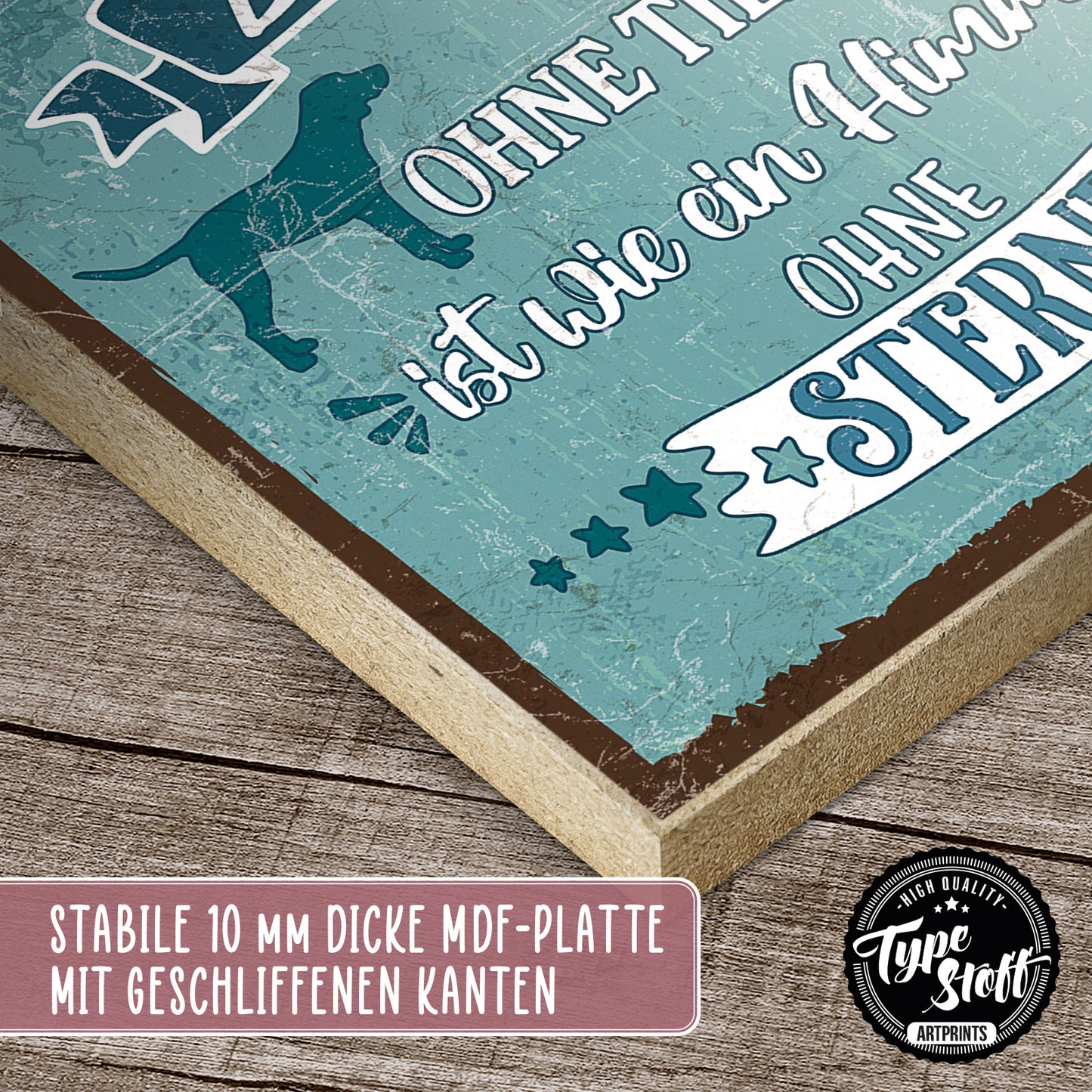Holzschild mit Spruch - Zuhause ohne Tiere – HS-QN-01133