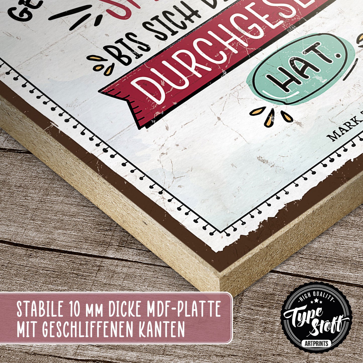 Holzschild mit Spruch - Motivation - Neue Ideen – HS-GH-01147