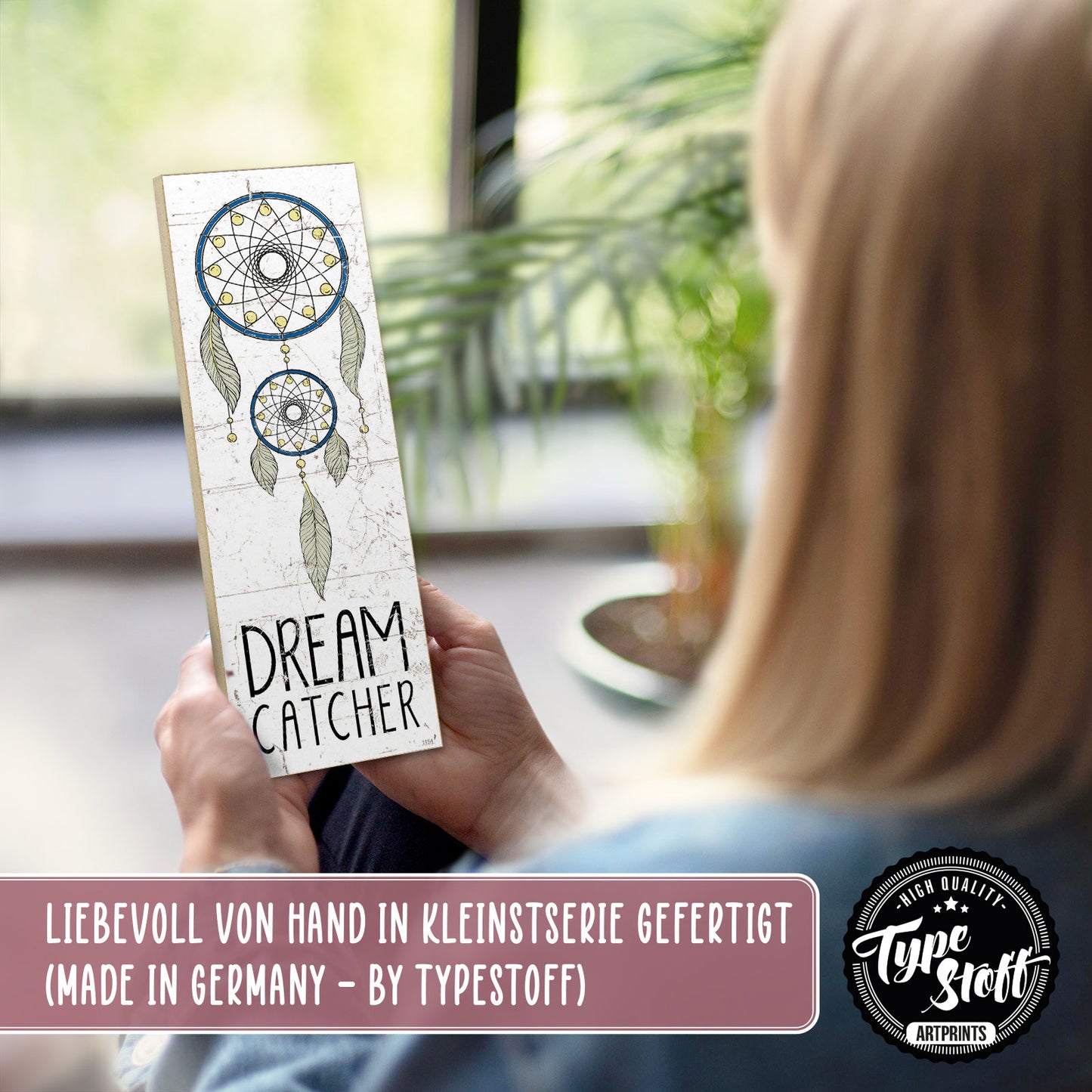 Holzschild mit Spruch - Schlafzimmer - Dream catcher – HS-KH-01154