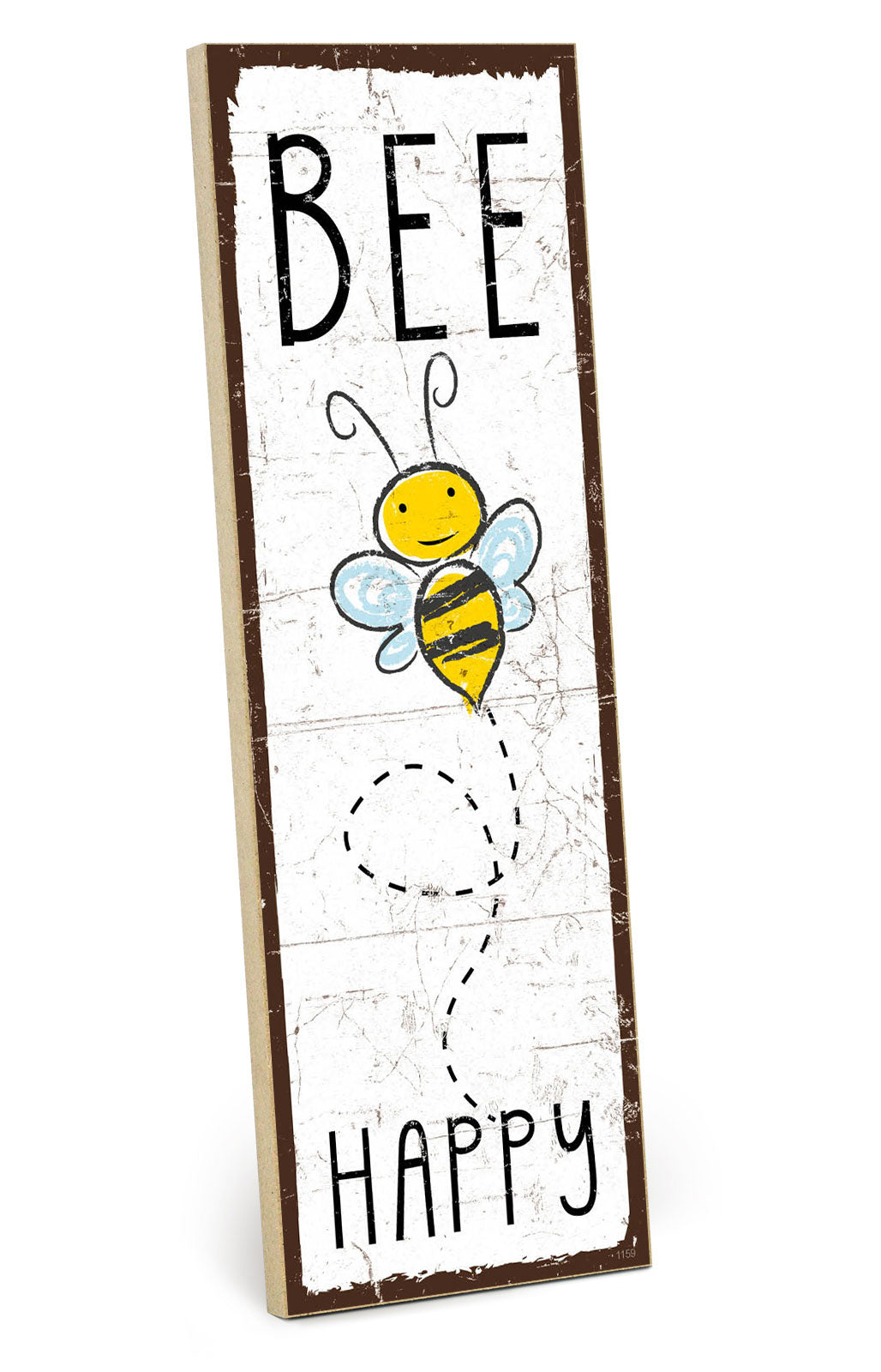 Holzschild mit Spruch - Hygge - bee happy – HS-KH-01159