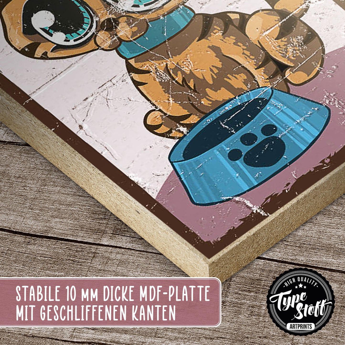 Holzschild mit Spruch - Katze - Mein Futterplatz – HS-KH-01165