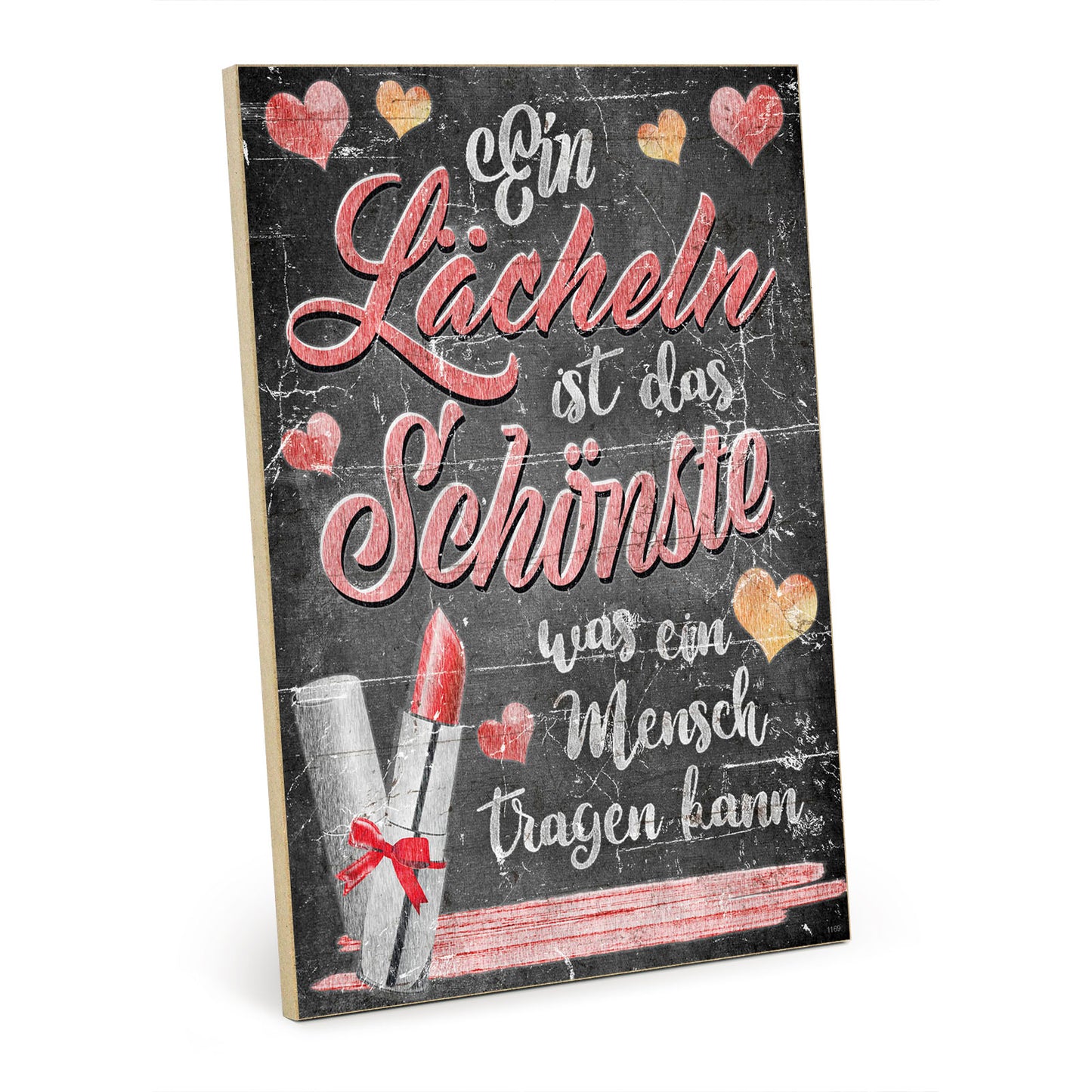 Holzschild mit Spruch - Lachen - Lächeln – HS-GH-01169